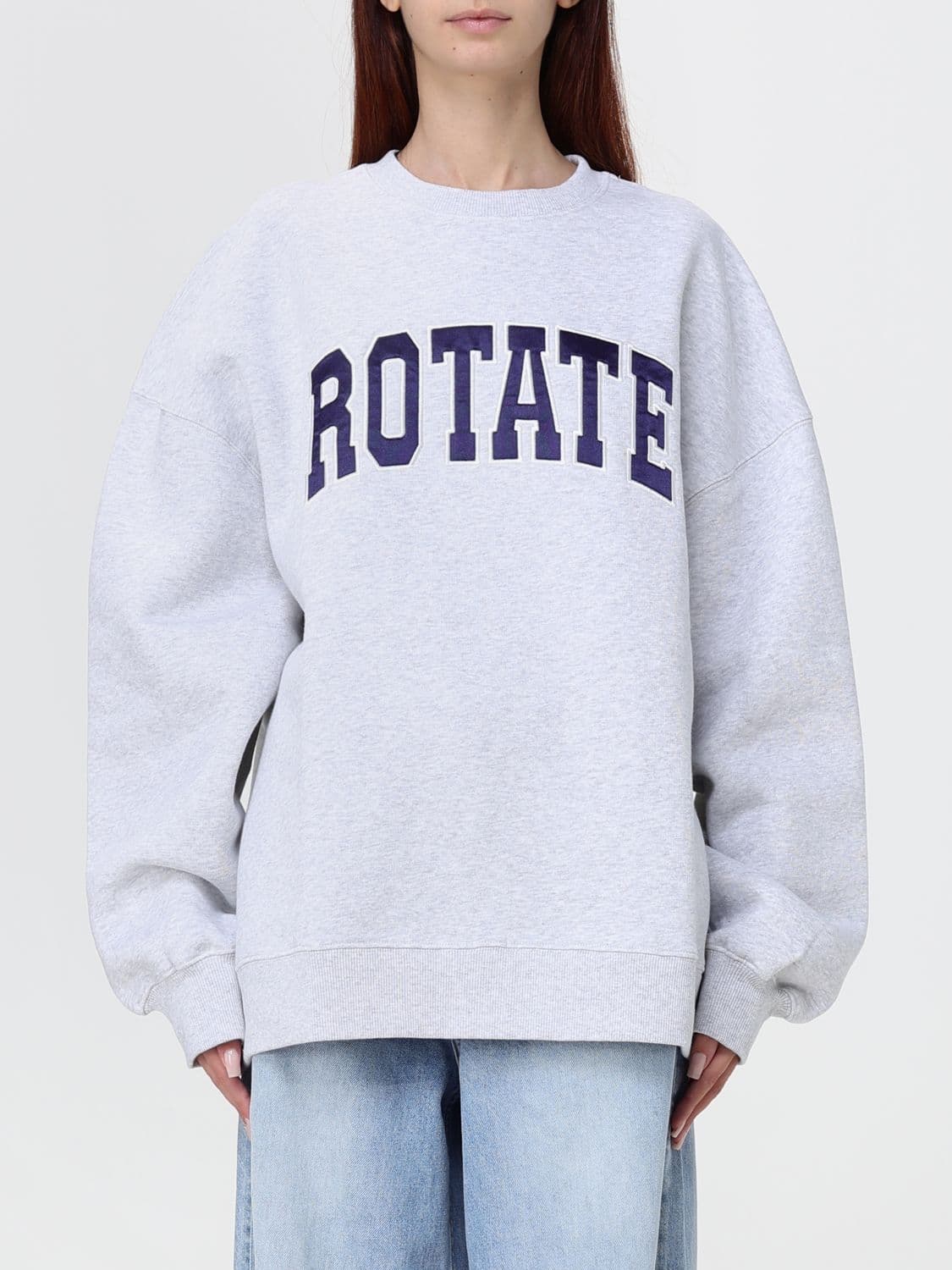 Rotate Oversized Crewneck Sweatshirt in organic cotton with contrasting logo