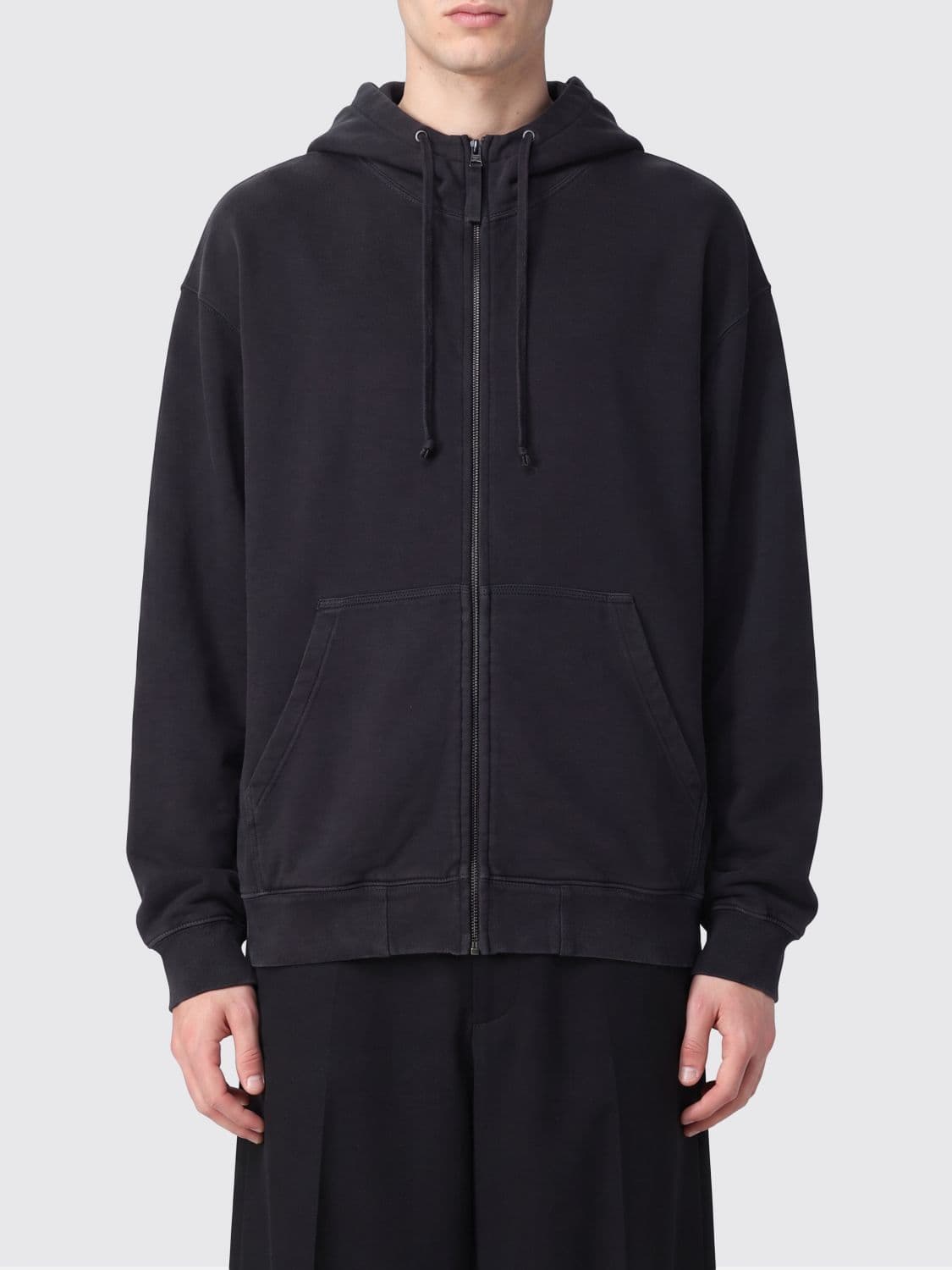 Maison Margiela Relaxed Fit Zipped Cotton Hoodie with Numeric Logo
