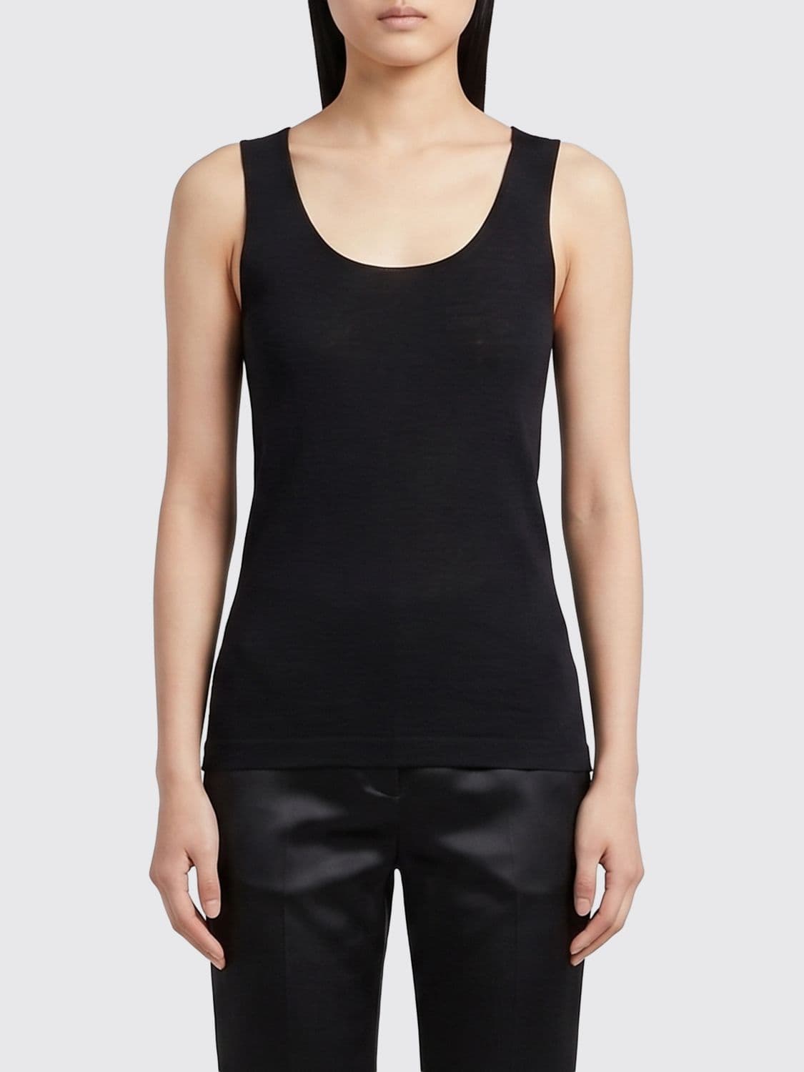 Mm6 Maison Margiela Slim Fit U-Neck Cotton Tank Top