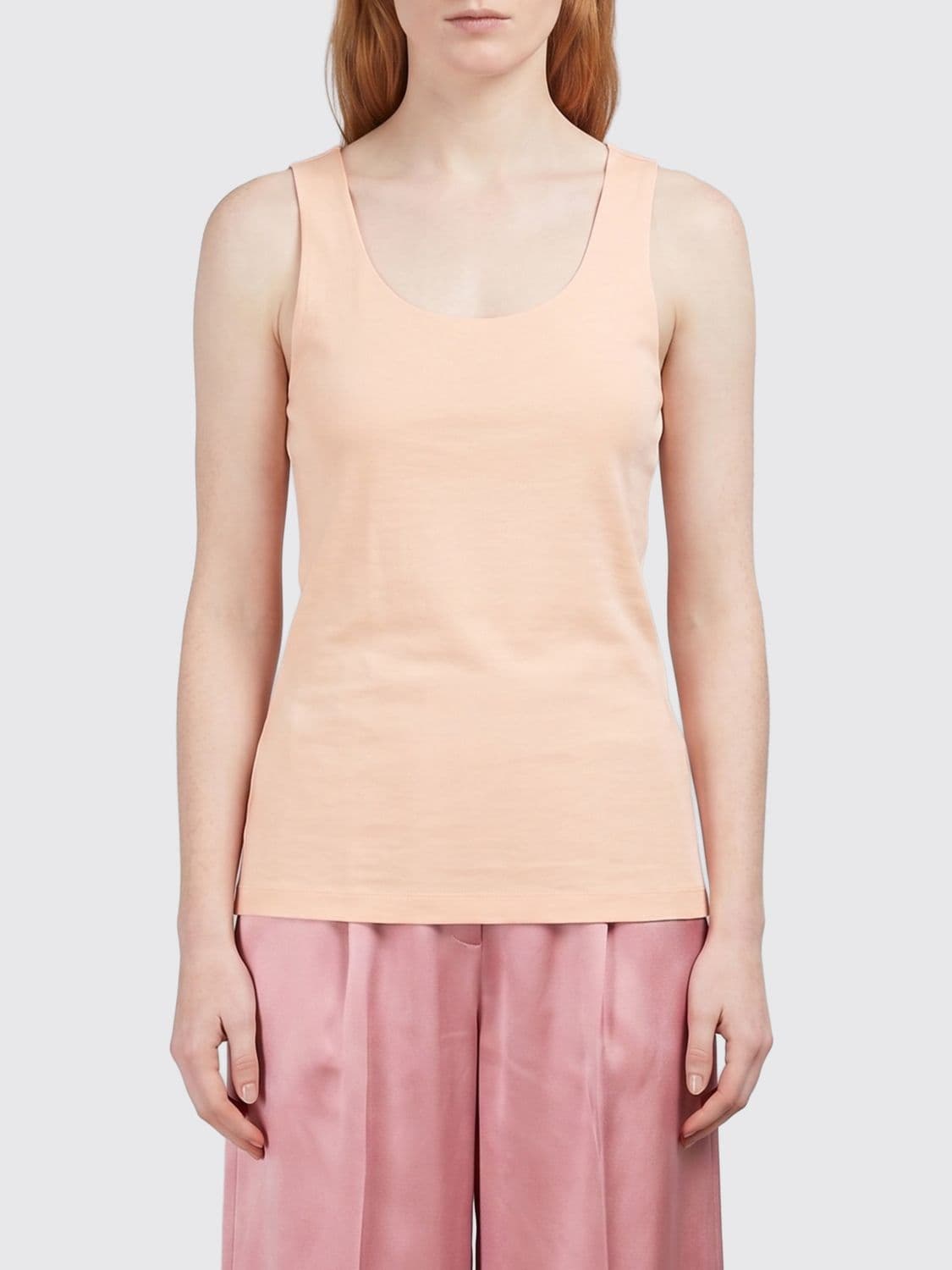 Mm6 Maison Margiela Slim Fit U-Neck Cotton Tank Top