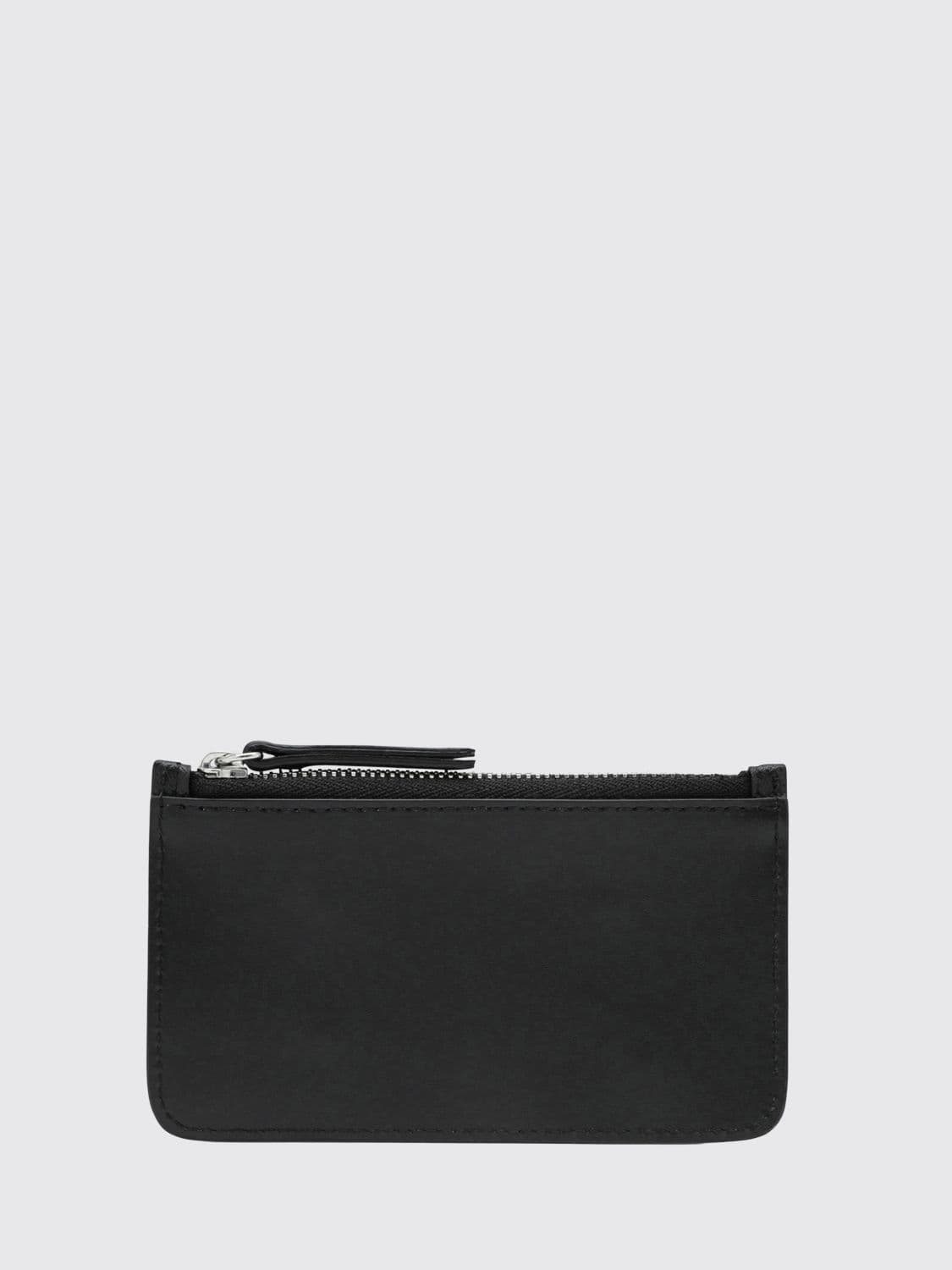 Maison Margiela Zipped Card Holder in Hammered Leather with Four Stitches