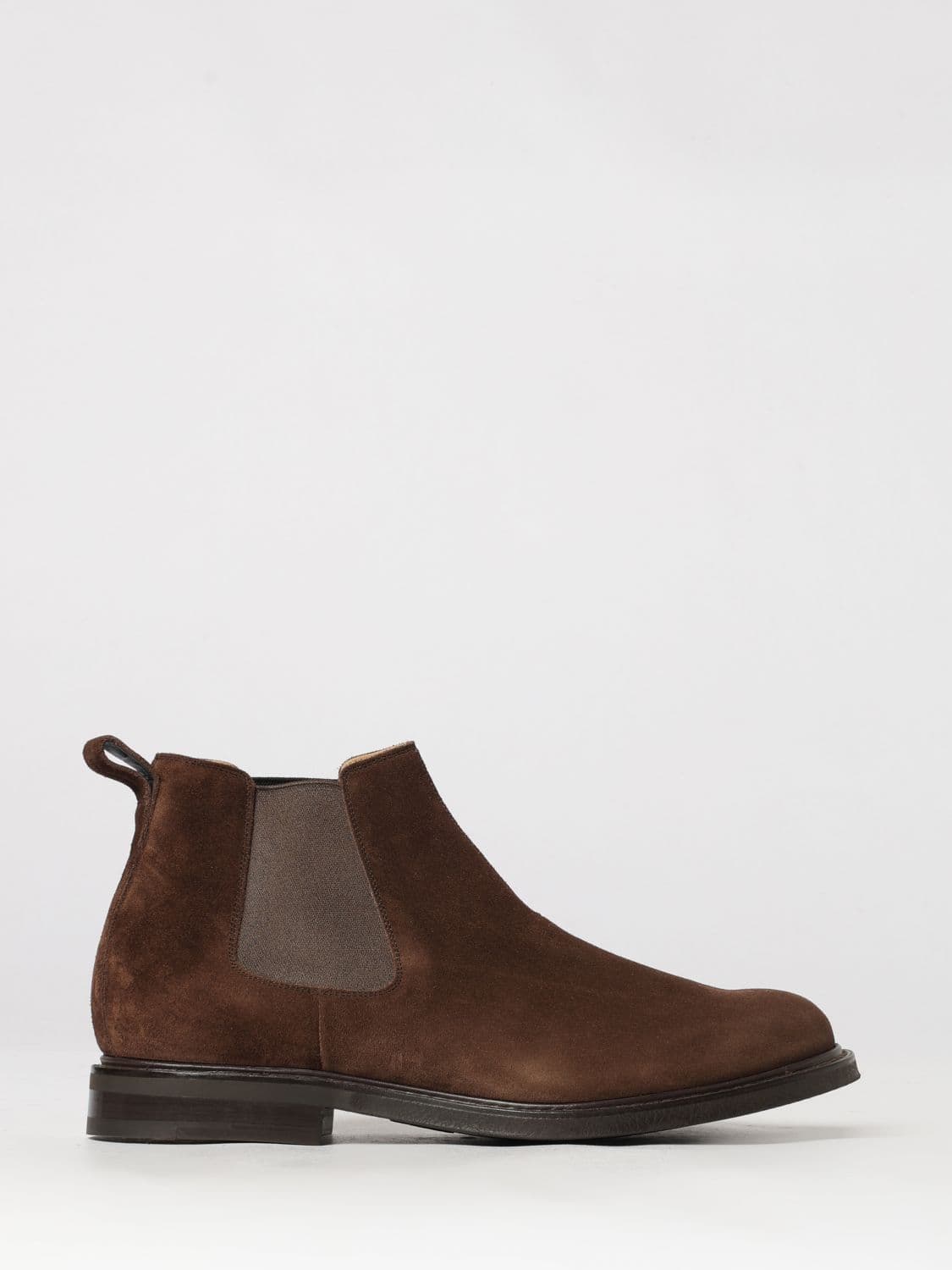 Church's Suede Calfskin Chelsea Boots with Round Toe and Rubber Sole