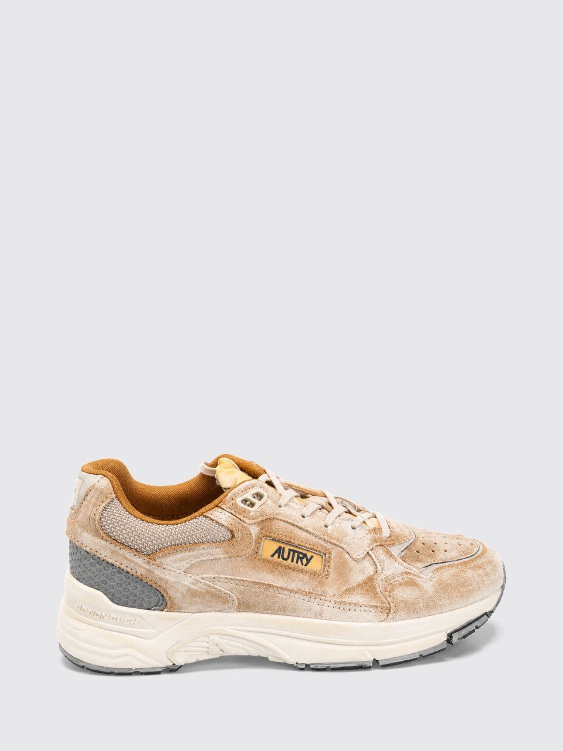 Autry Hyperway Two-Tone Suede Sneakers with a Worn-Out Effect