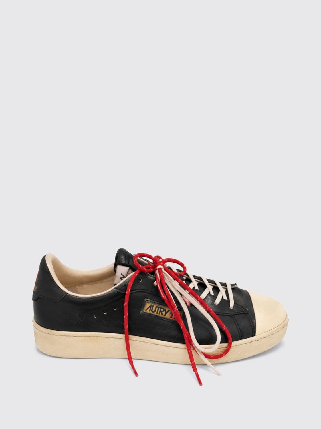 Autry Dallas Vintage Leather Sneakers with Embroidery and a Worn-Out Effect
