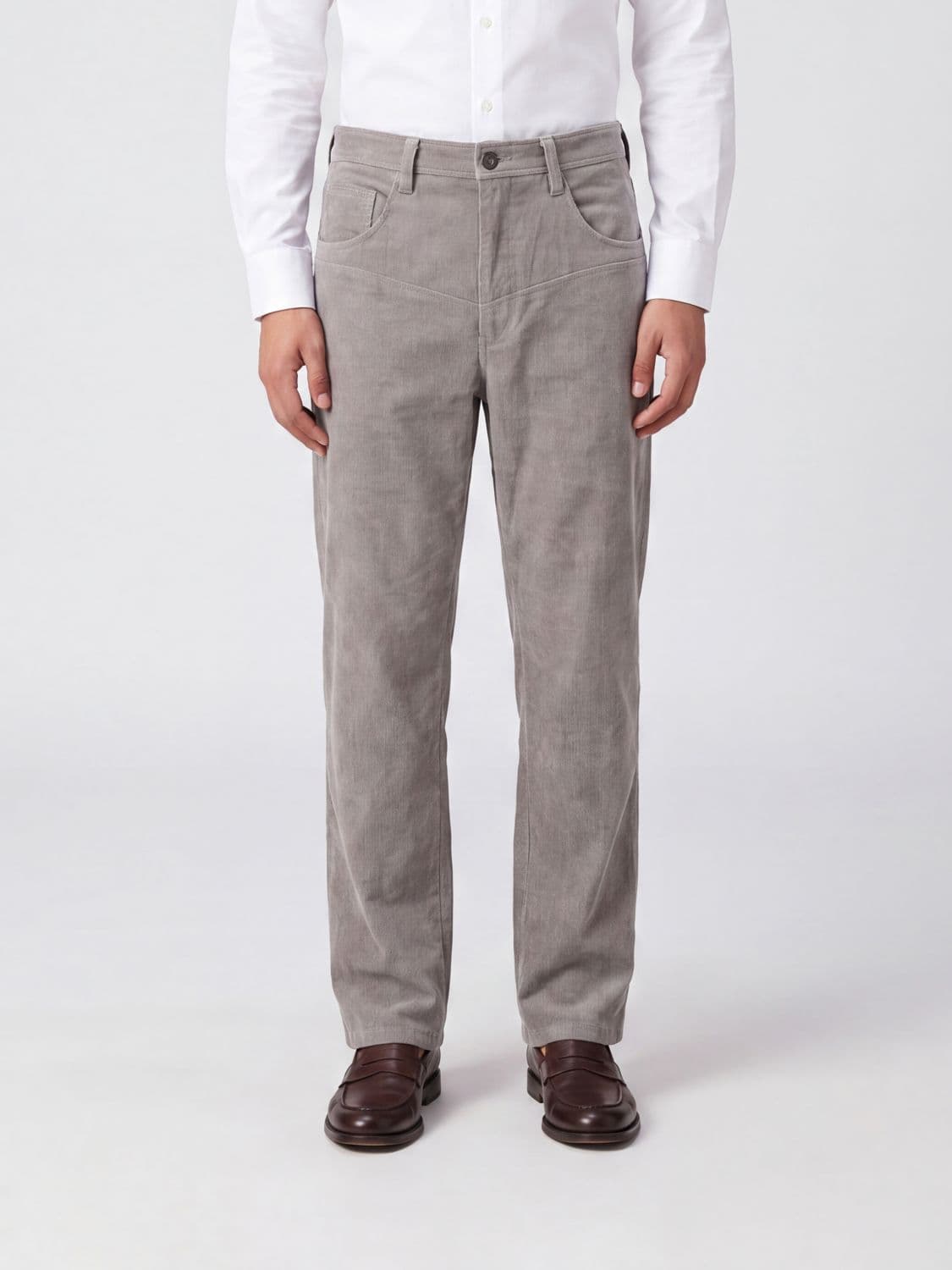 Ziggy Chen Wide-Leg Five-Pocket Jeans in Cotton and Linen Denim