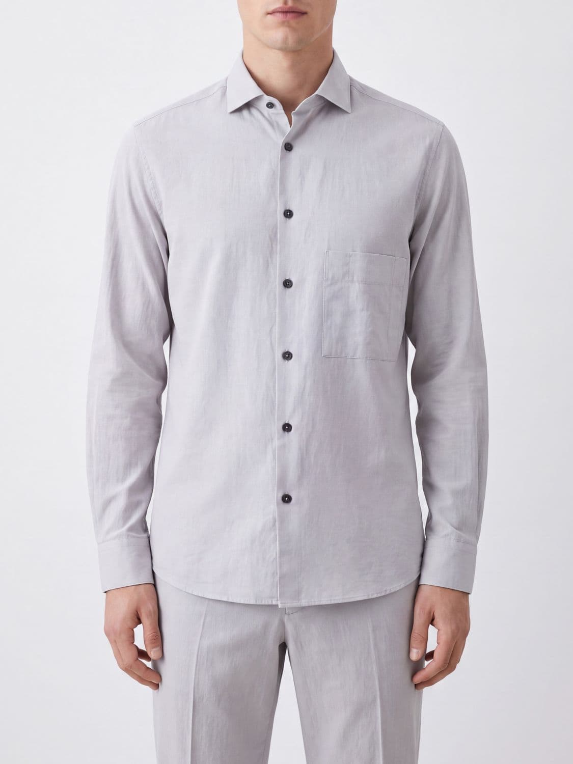 Ziggy Chen Distressed Effect Slim Fit Cotton Shirt