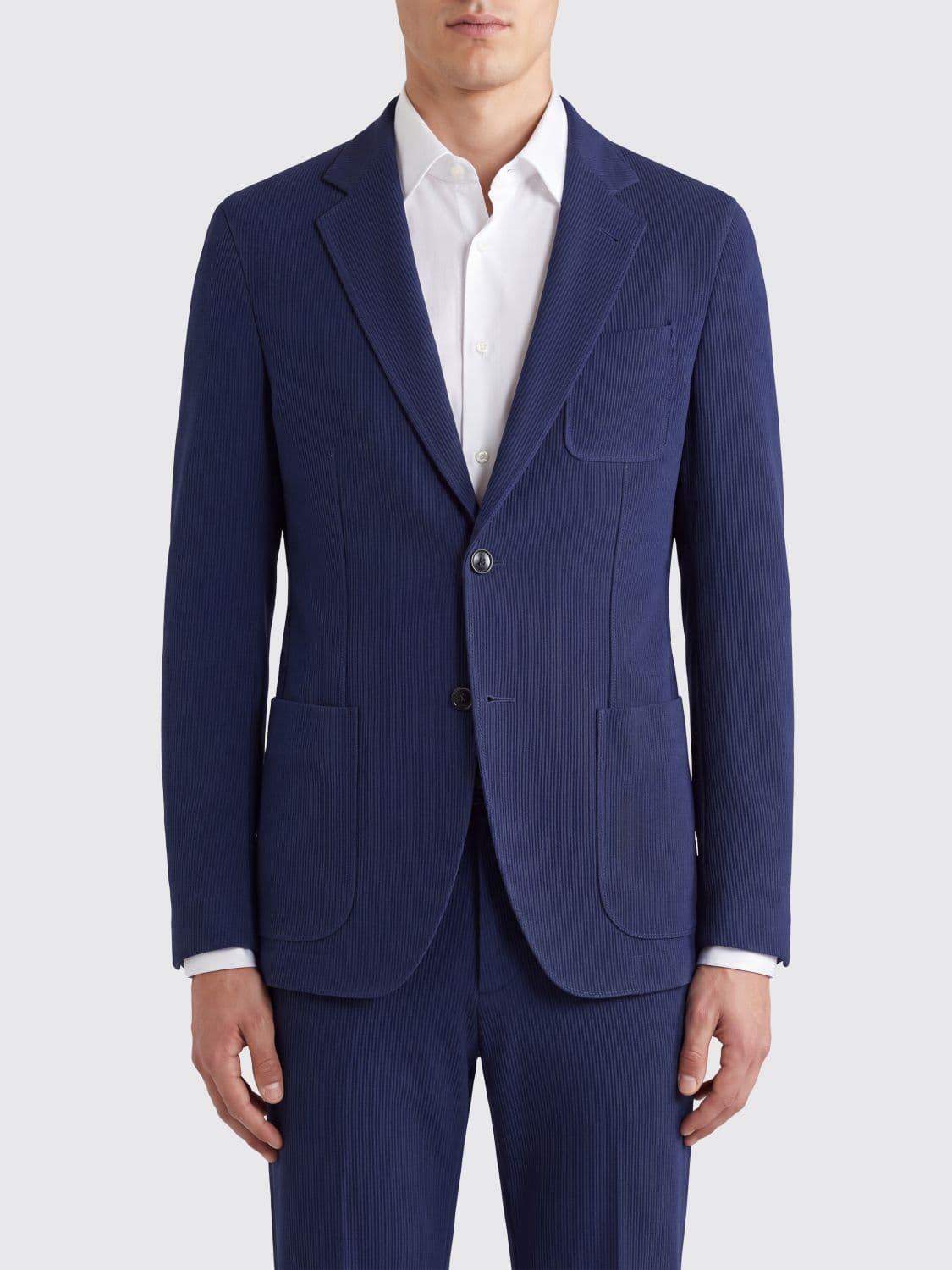 Giorgio Armani Slim Fit Virgin Wool Blend Single-Breasted Blazer with One-Button Closure