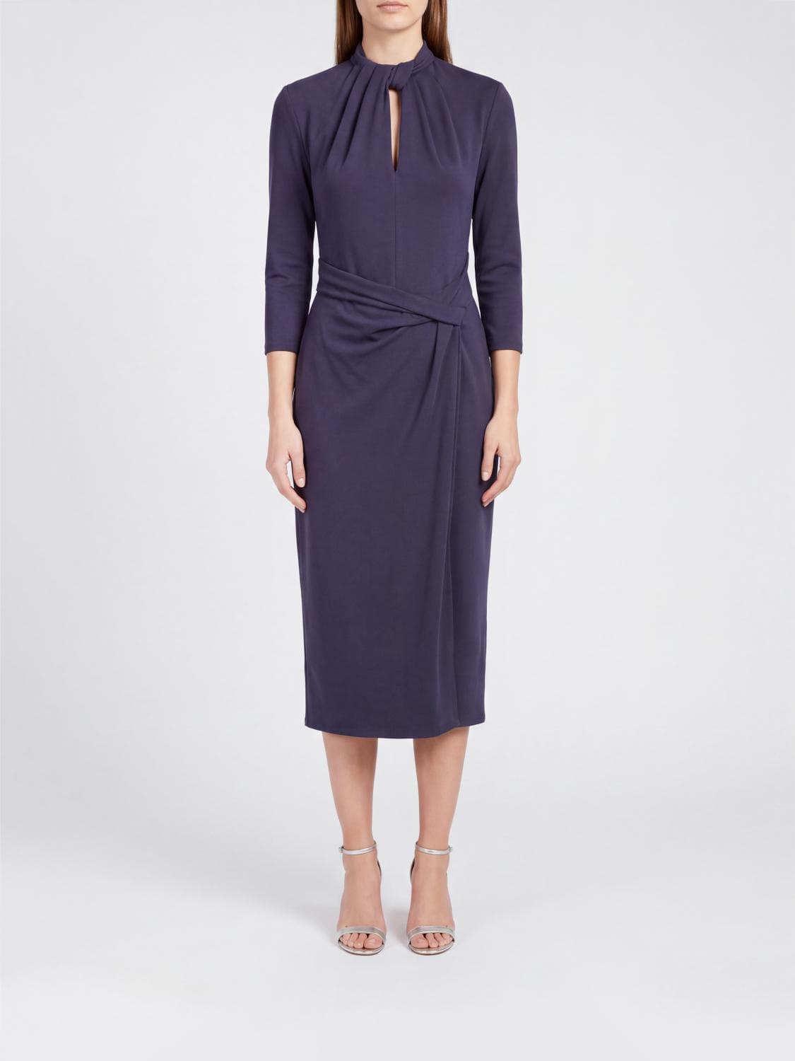 Giorgio Armani Long-Sleeved Midi Sheath Dress in Viscose Blend