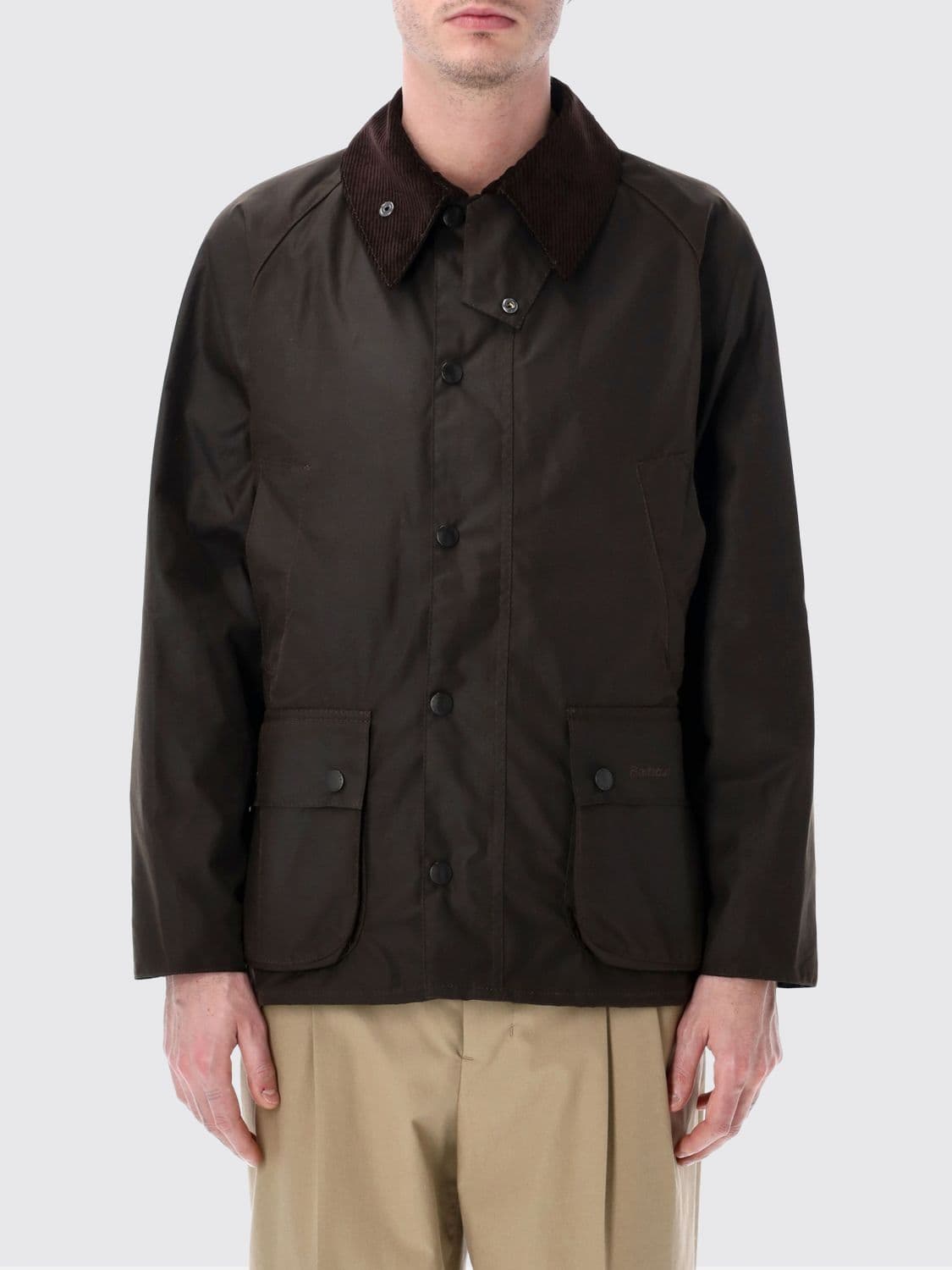 Barbour Bedale Waxed Cotton Jacket with Corduroy Collar