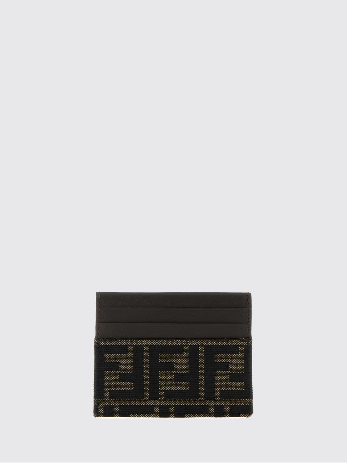 Fendi FF Jacquard Fabric Card Holder with Calfskin Details