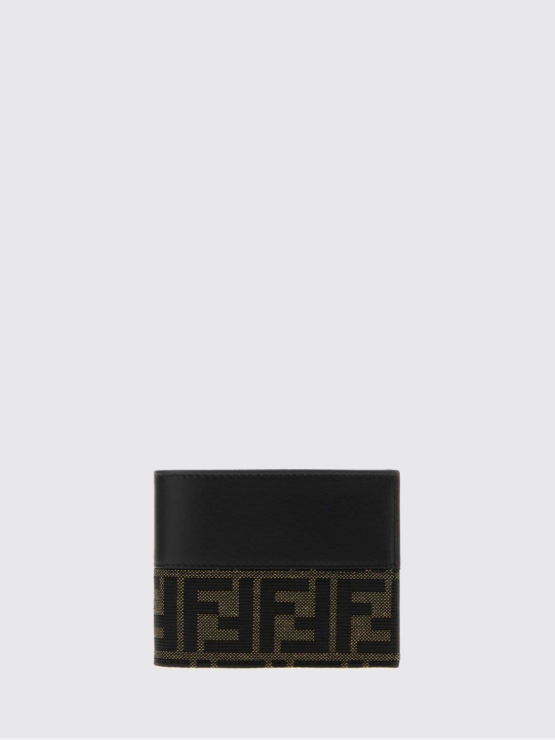 Fendi FF Jacquard Fabric Wallet with Coin Pocket and Leather Details · OS