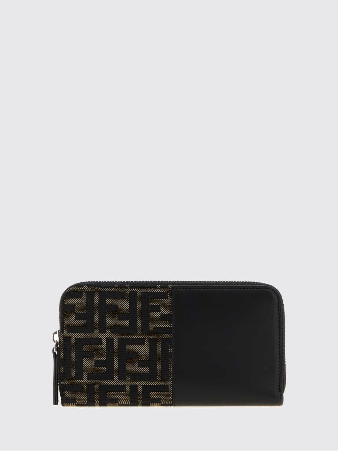 Fendi FF Jacquard Fabric and Leather Continental Zip-Around Wallet