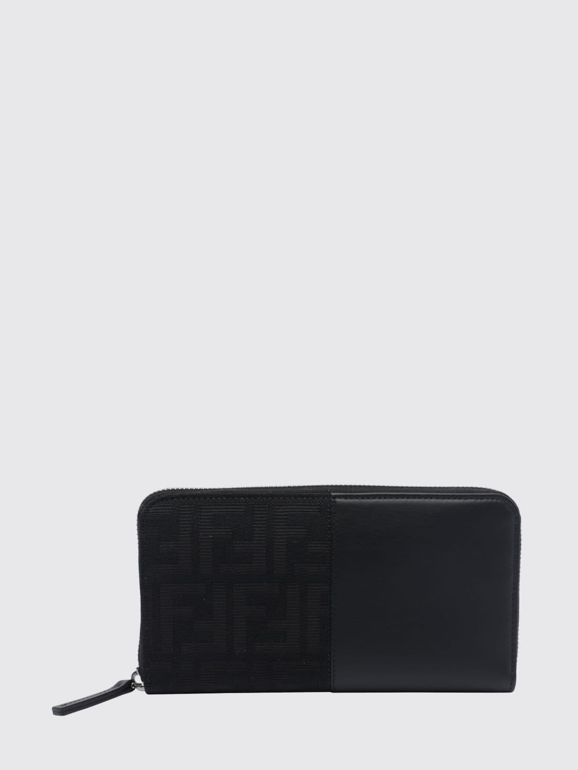 Fendi FF Jacquard Fabric and Leather Continental Zip-Around Wallet