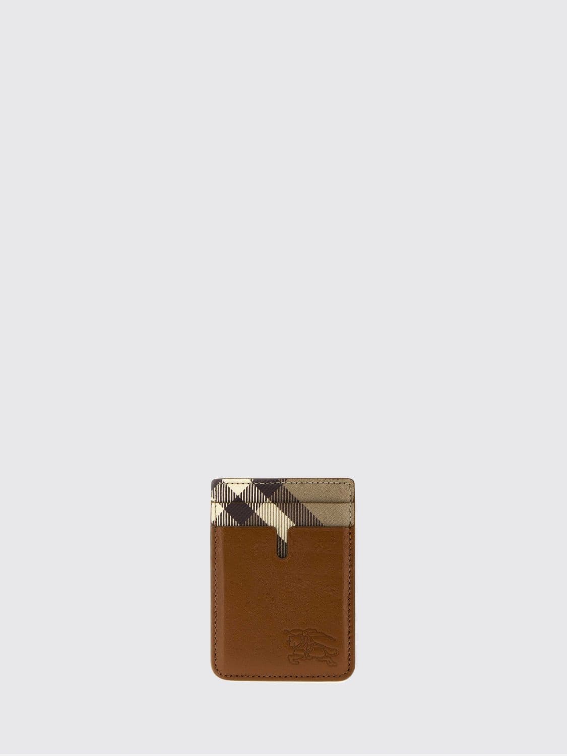 Burberry Vintage Check Pattern Leather and Fabric Card Holder · OS