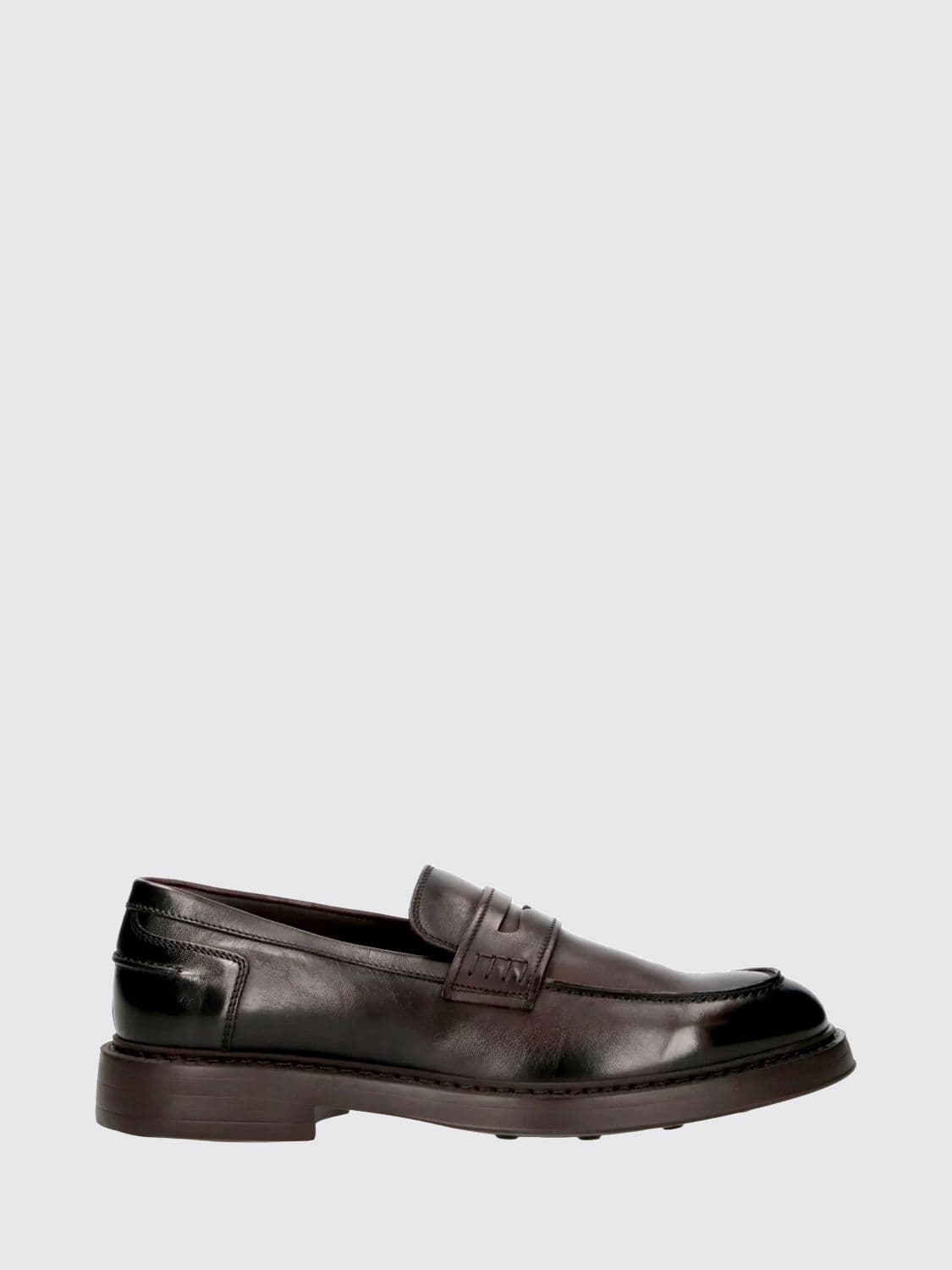 Doucal's Penny Loafers in Smooth Calfskin Leather with Rubber Sole