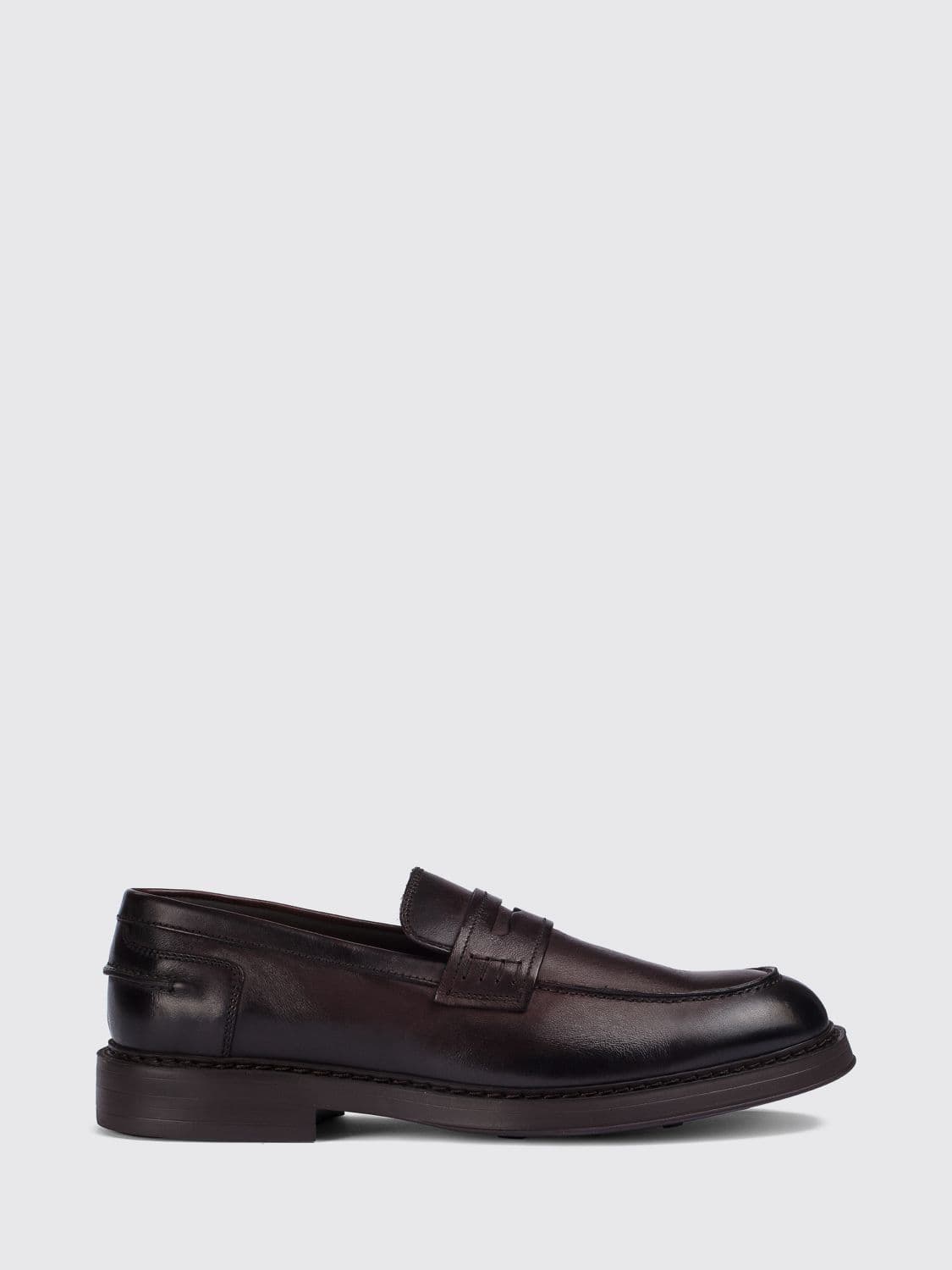Doucal's Penny Loafers in Smooth Calfskin Leather with Rubber Sole