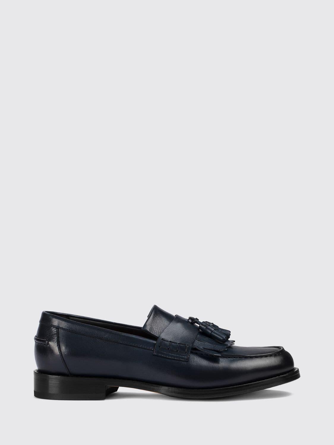 Doucal's Tassel Loafers in Smooth Calfskin Leather and Leather Sole