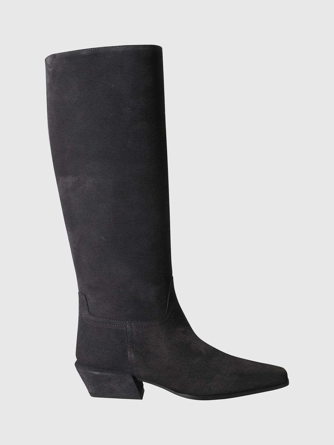 Semicouture Suede Cowboy Boots with Low Heel
