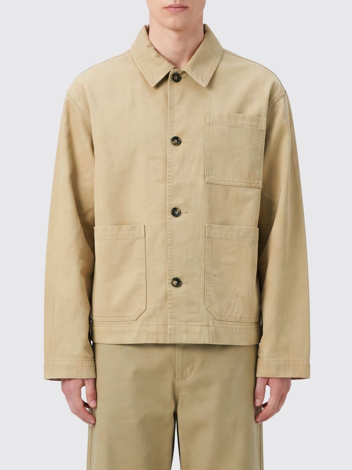Jw Anderson Relaxed Fit Cotton Shirt Jacket with Dropped Shoulders and Patch Pockets · M