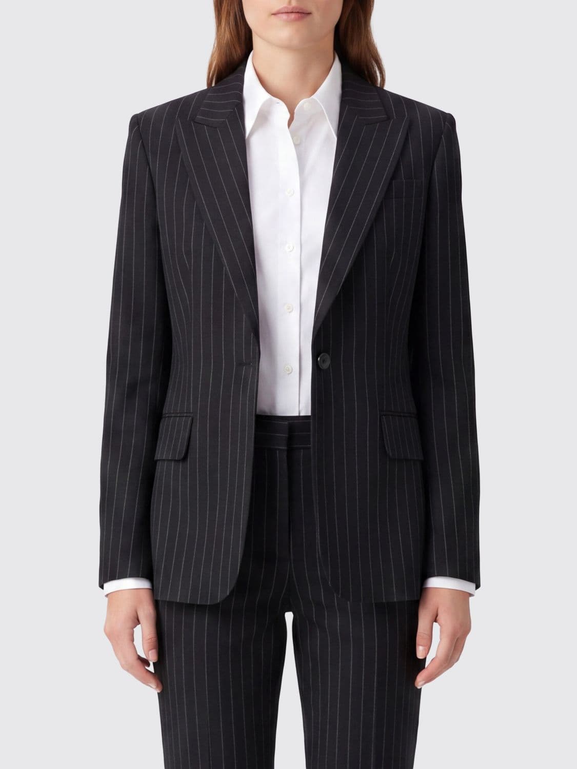 The Andamane Pinstriped Slim Fit Wool and Cotton Blend Blazer