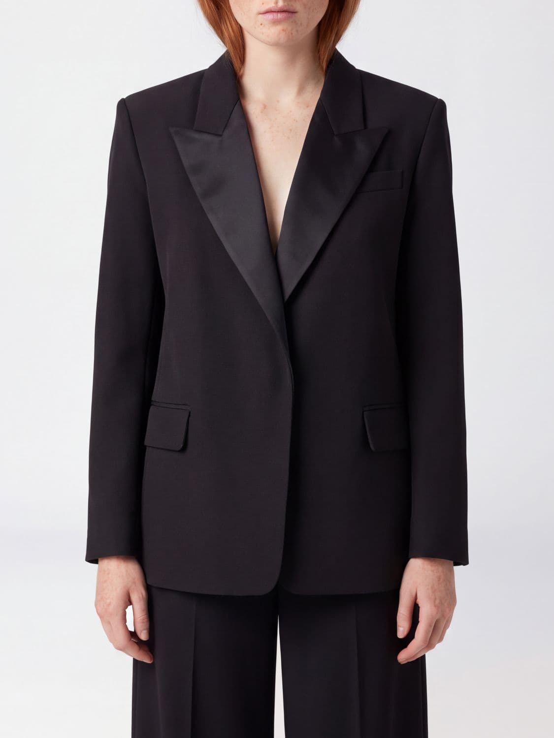 Federica Tosi Single-Breasted Cropped Crêpe Blazer with Concealed Closure