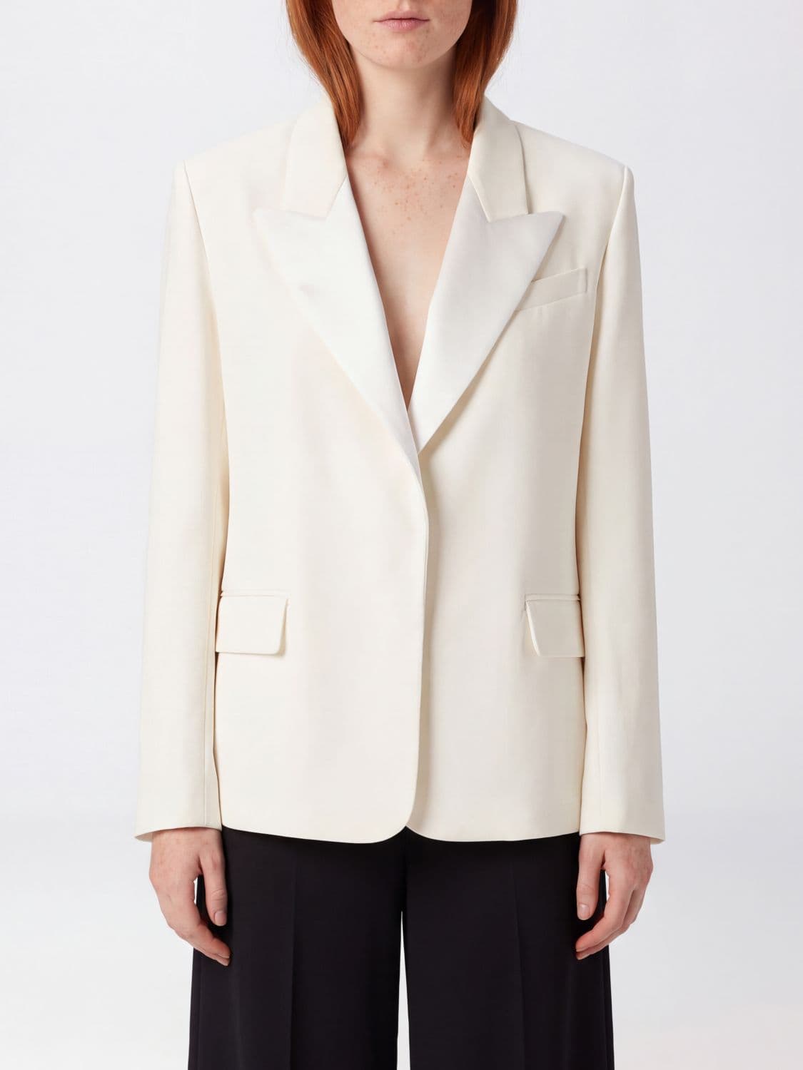 Federica Tosi Single-Breasted Cropped Crêpe Blazer with Concealed Closure