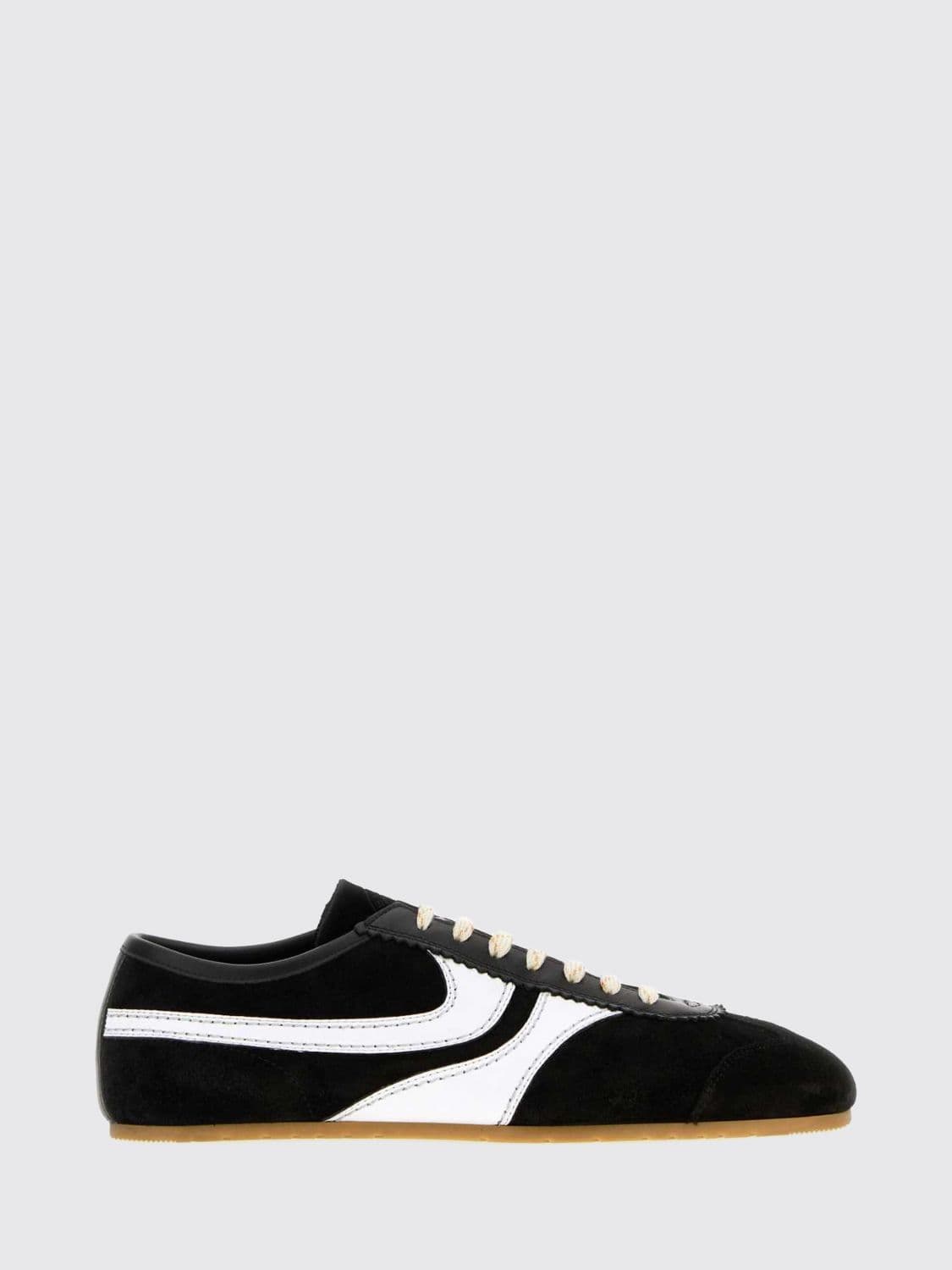 Dries Van Noten Two-Tone Suede and Smooth Leather Low-Top Sneakers