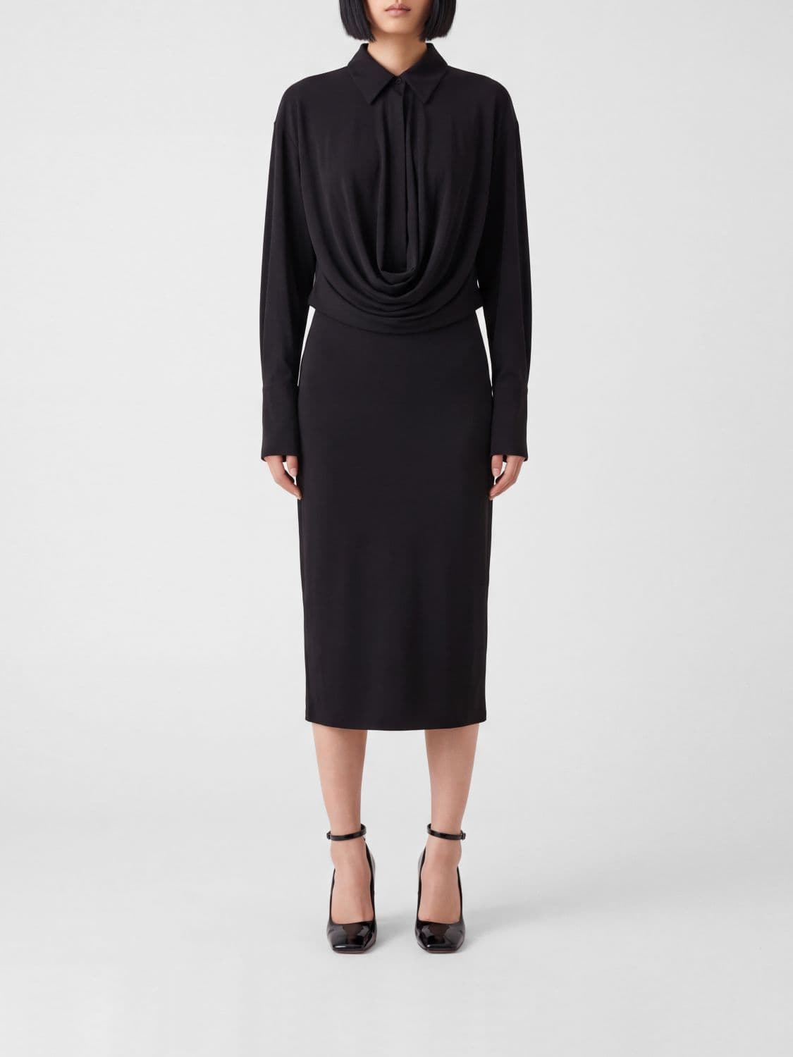The Andamane Lilia Jersey Midi Sheath Dress with Dropped Shoulders