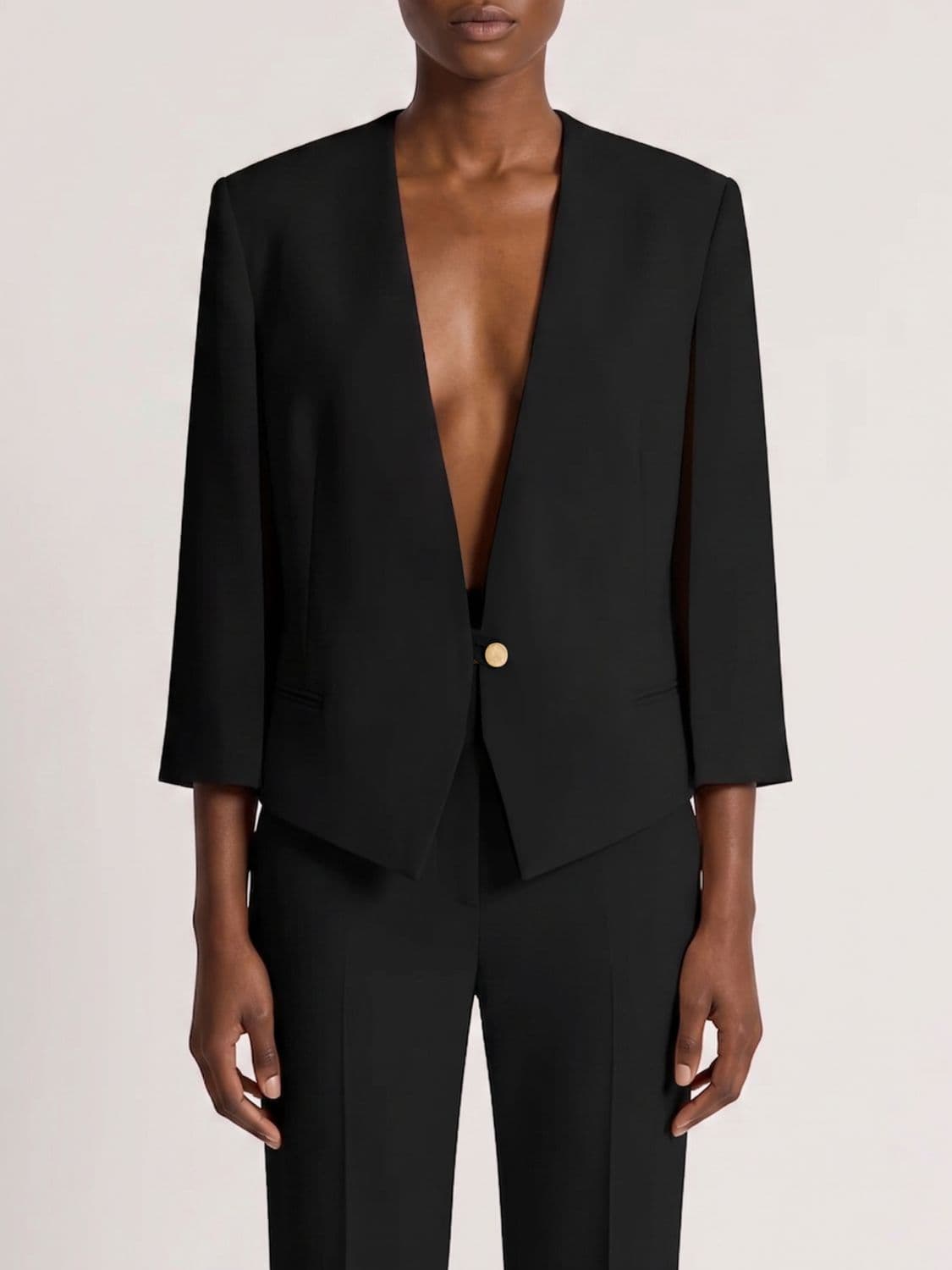 Alberta Ferretti Single-Breasted Viscose Blazer with Asymmetric Hem