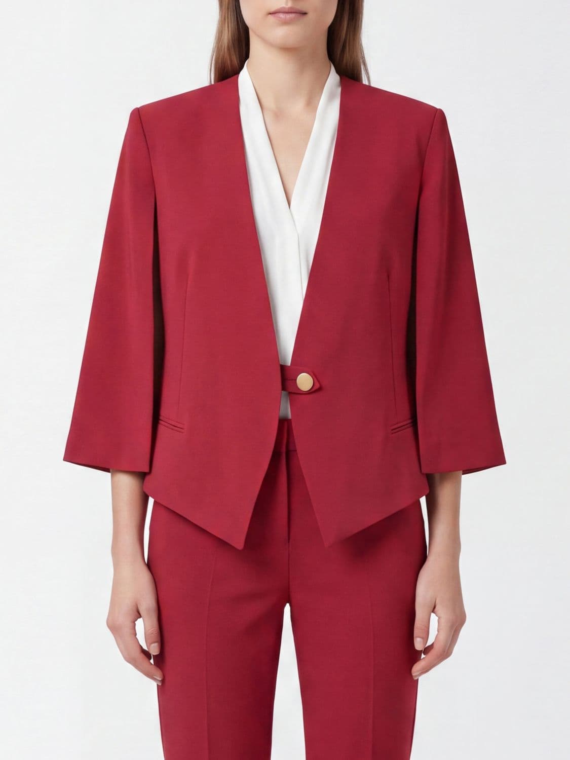 Alberta Ferretti Single-Breasted Viscose Blazer with Asymmetric Hem