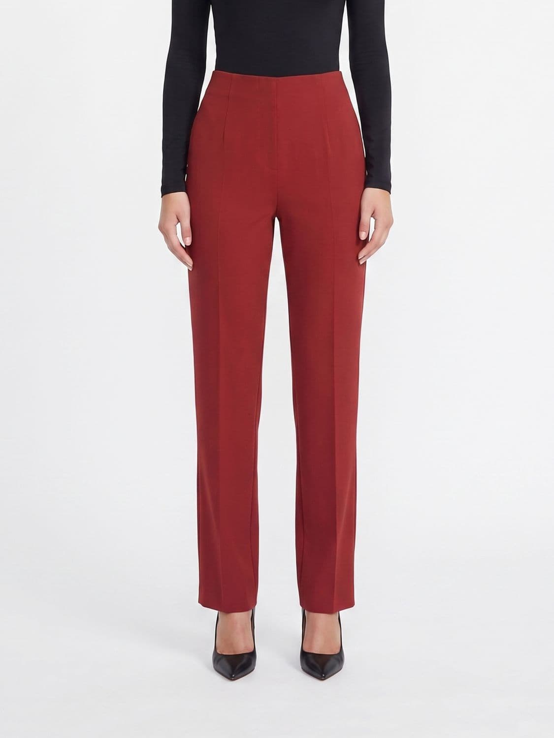 Alberta Ferretti High-Waisted Slim Fit Crêpe Tailored Trousers