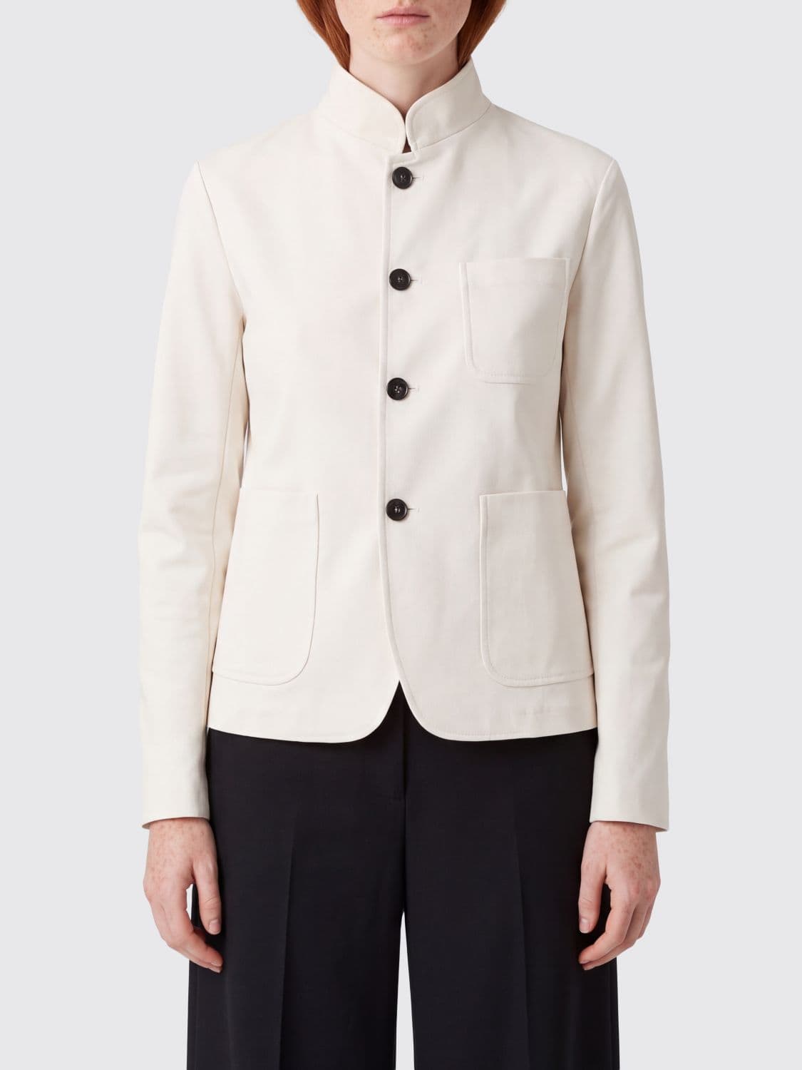 Circolo 1901 Cropped Viscose Blazer with Mandarin Collar · 44