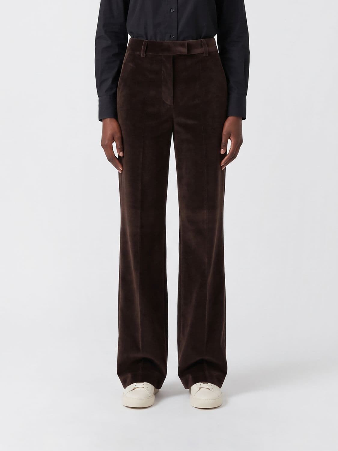 Circolo 1901 High-Waisted Flared Velvet Trousers