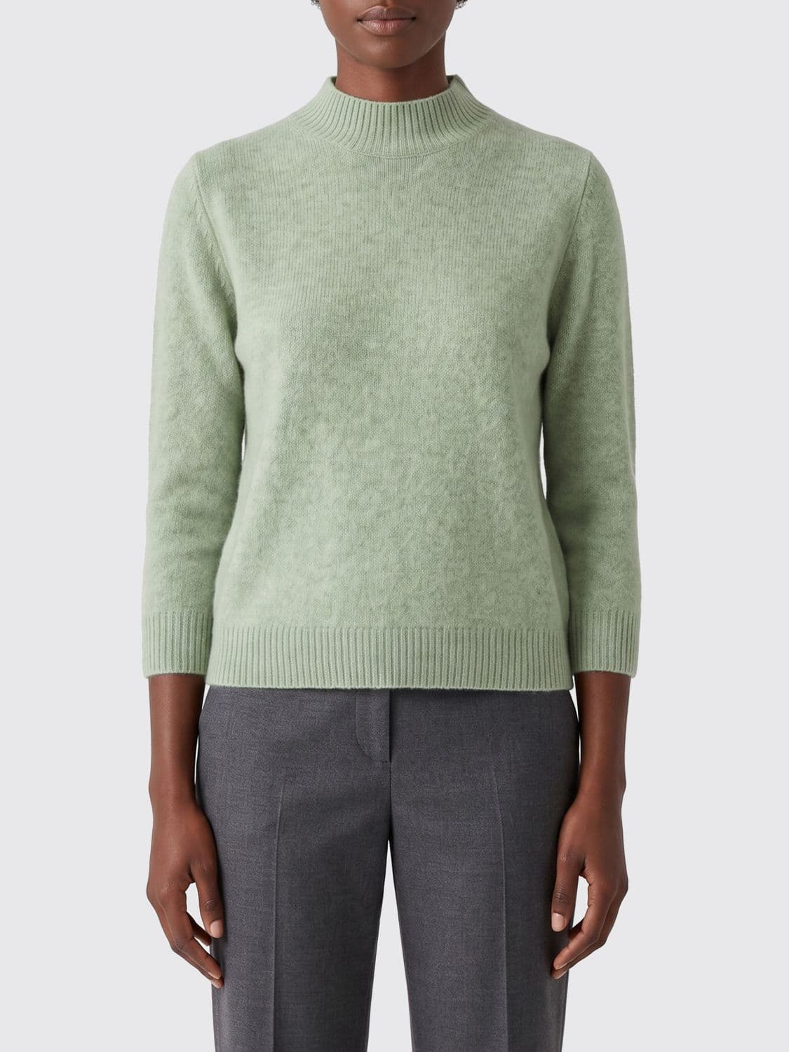 Roberto Collina Long-Sleeved Wool Turtleneck Jumper with Ribbed Trims