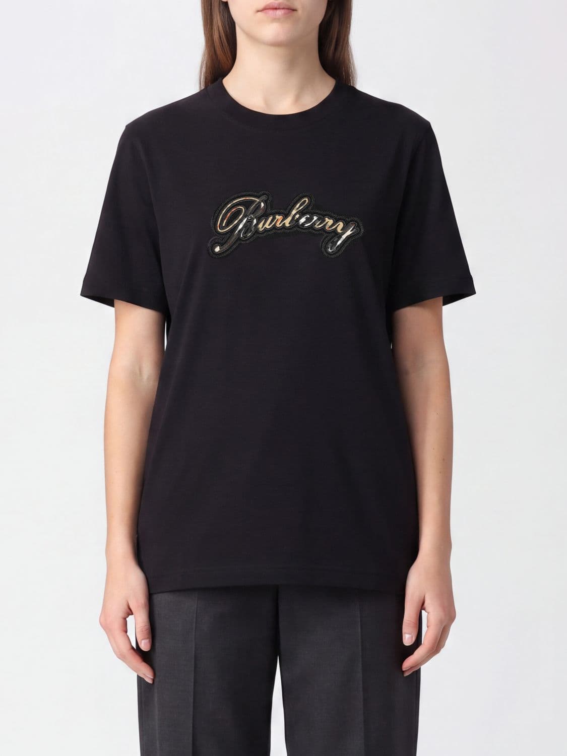 Burberry Cotton T-shirt with Contrasting Logo