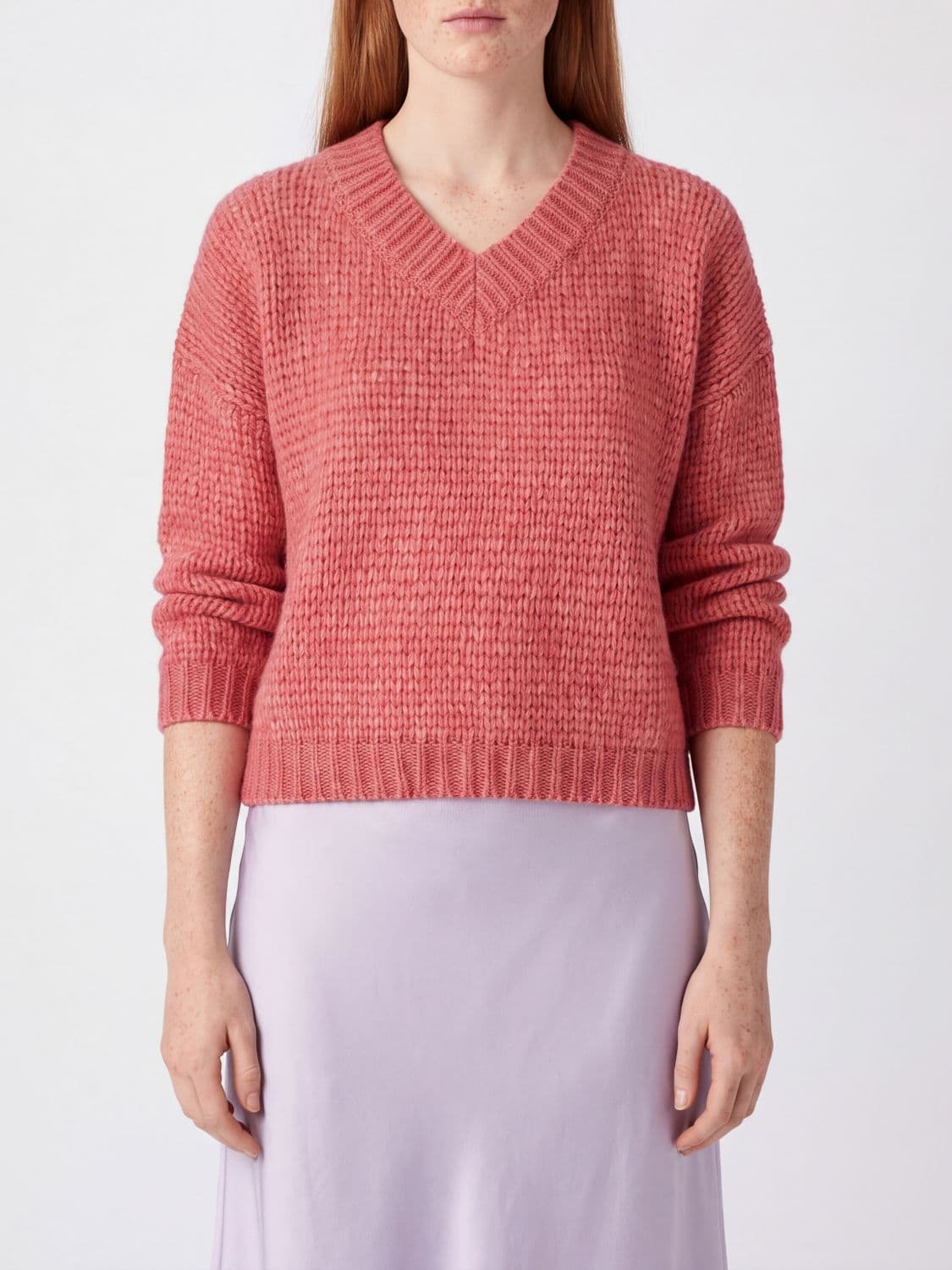Roberto Collina V-Neck Alpaca and Wool-Blend Jumper with Ribbed Trims