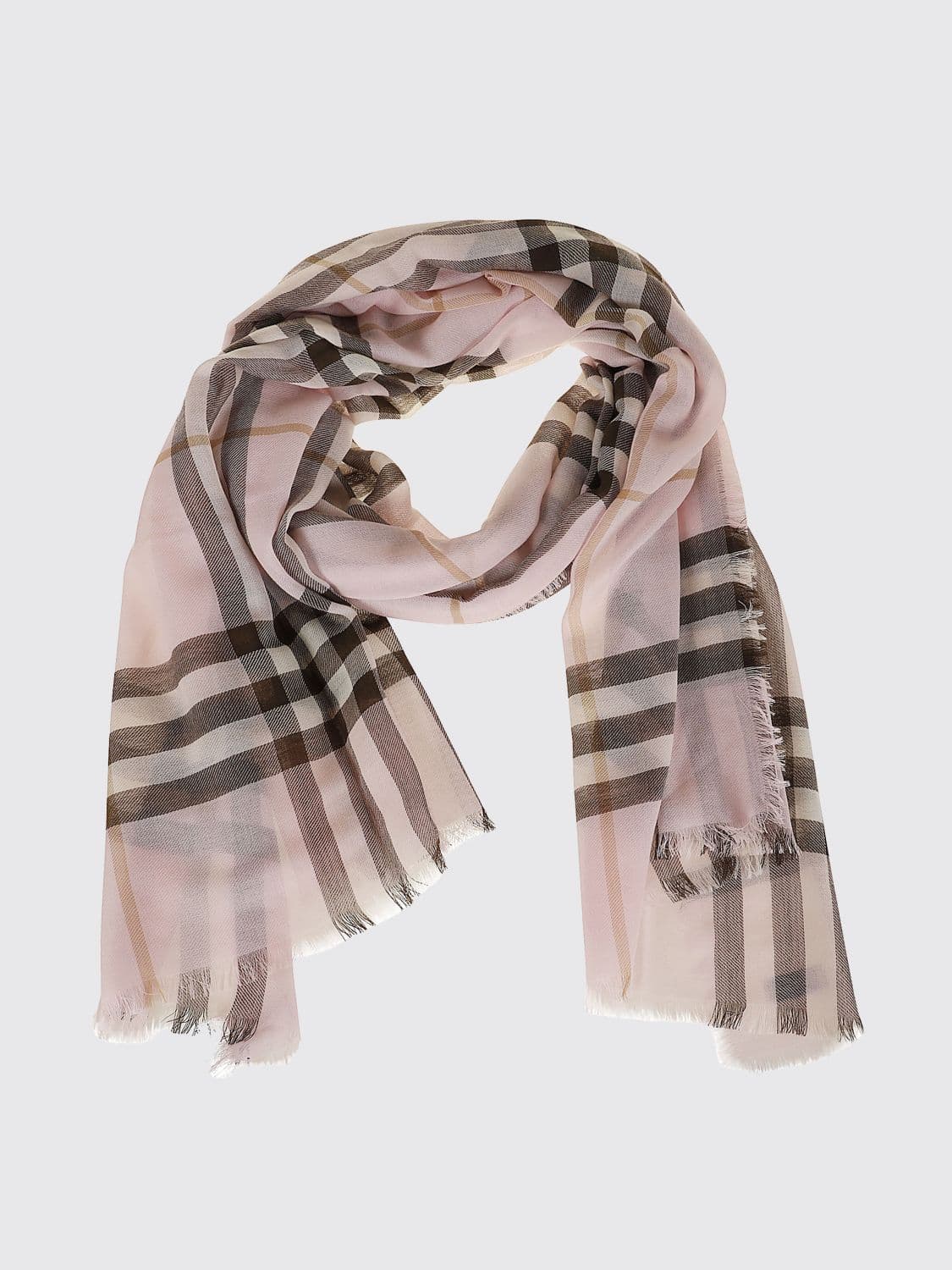 Burberry Vintage Check Wool Scarf with Fringed Edges