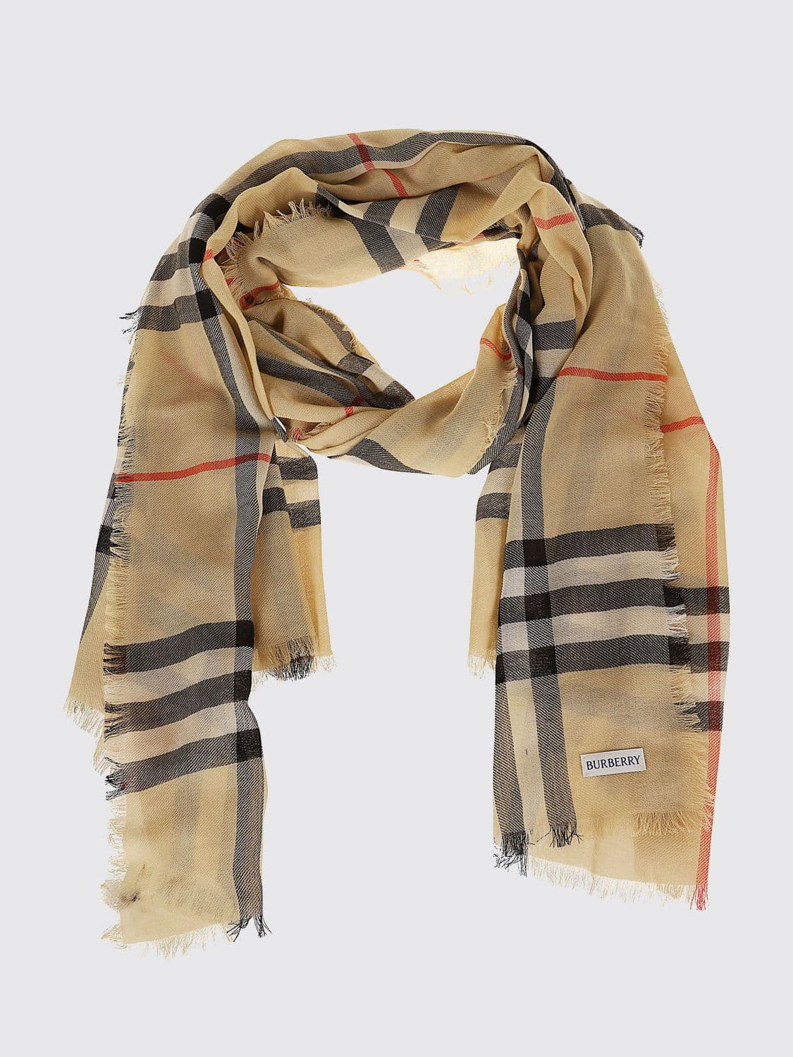 Burberry Vintage Check Pure Wool Scarf with Fringes · OS
