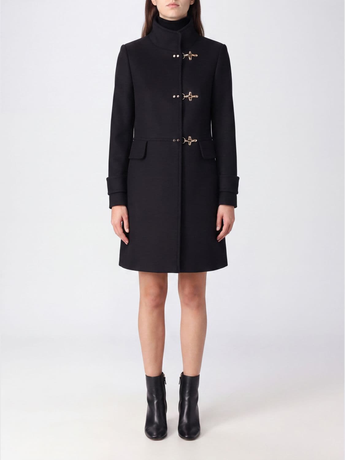 Fay Virginia Single-Breasted Knee-Length Coat in Wool and Cashmere Blend