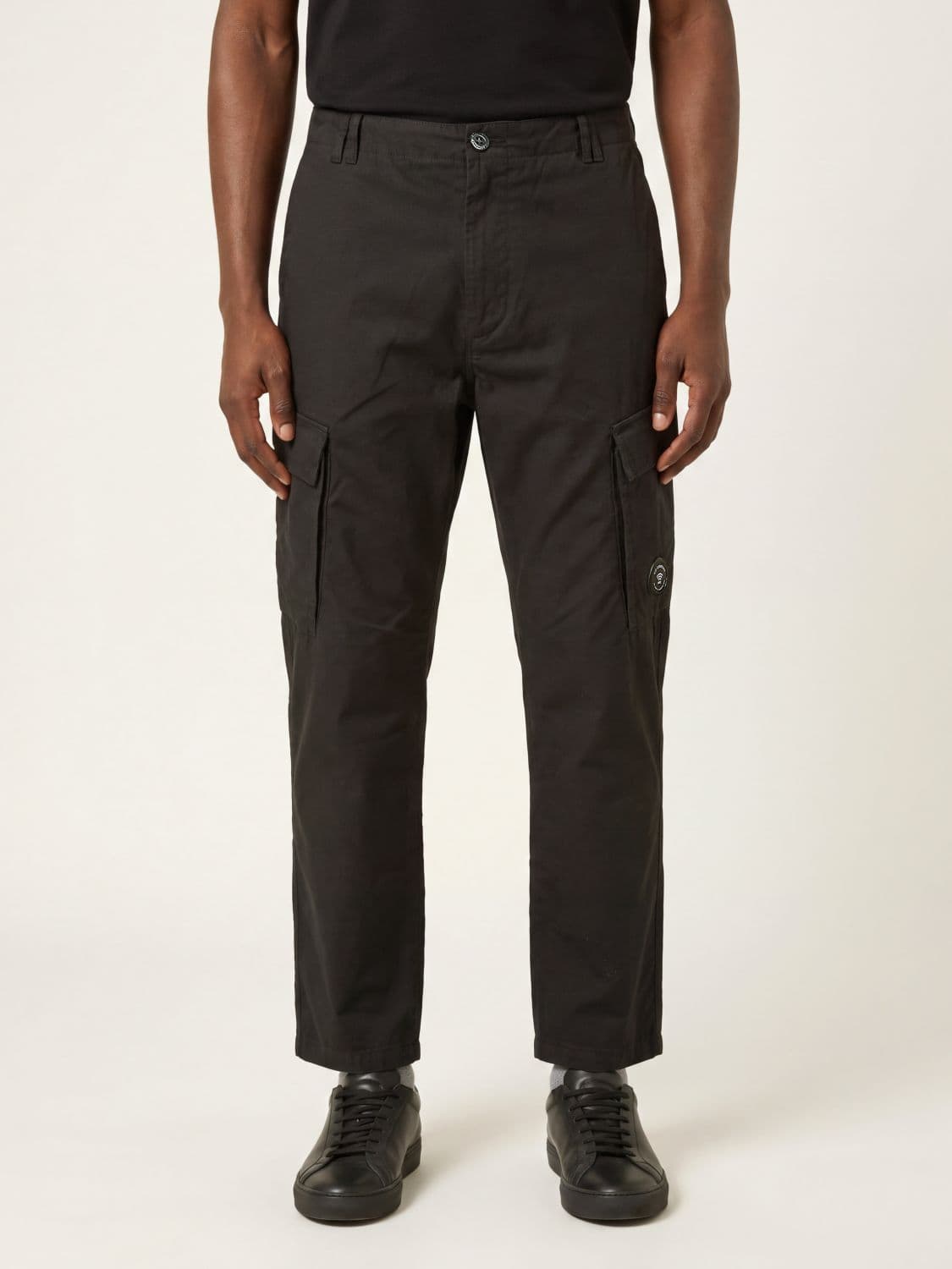 C.p. Company C. P. COMPANY Slim Fit Cotton Cargo Trousers with Logo Patch
