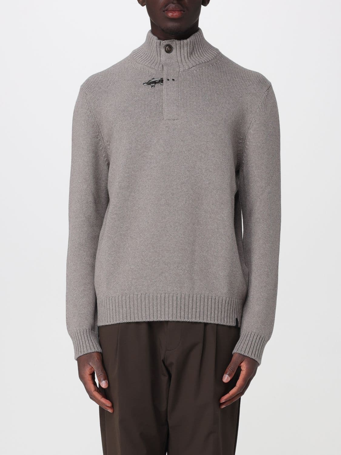 Fay Wool Long-Sleeved Turtleneck with Iconic Toggle Fastening