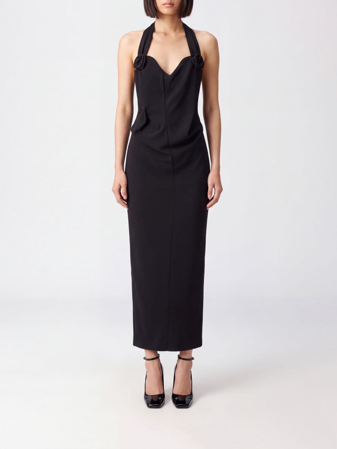 Magda Butrym Wool Blend Halterneck Midi Sheath Dress