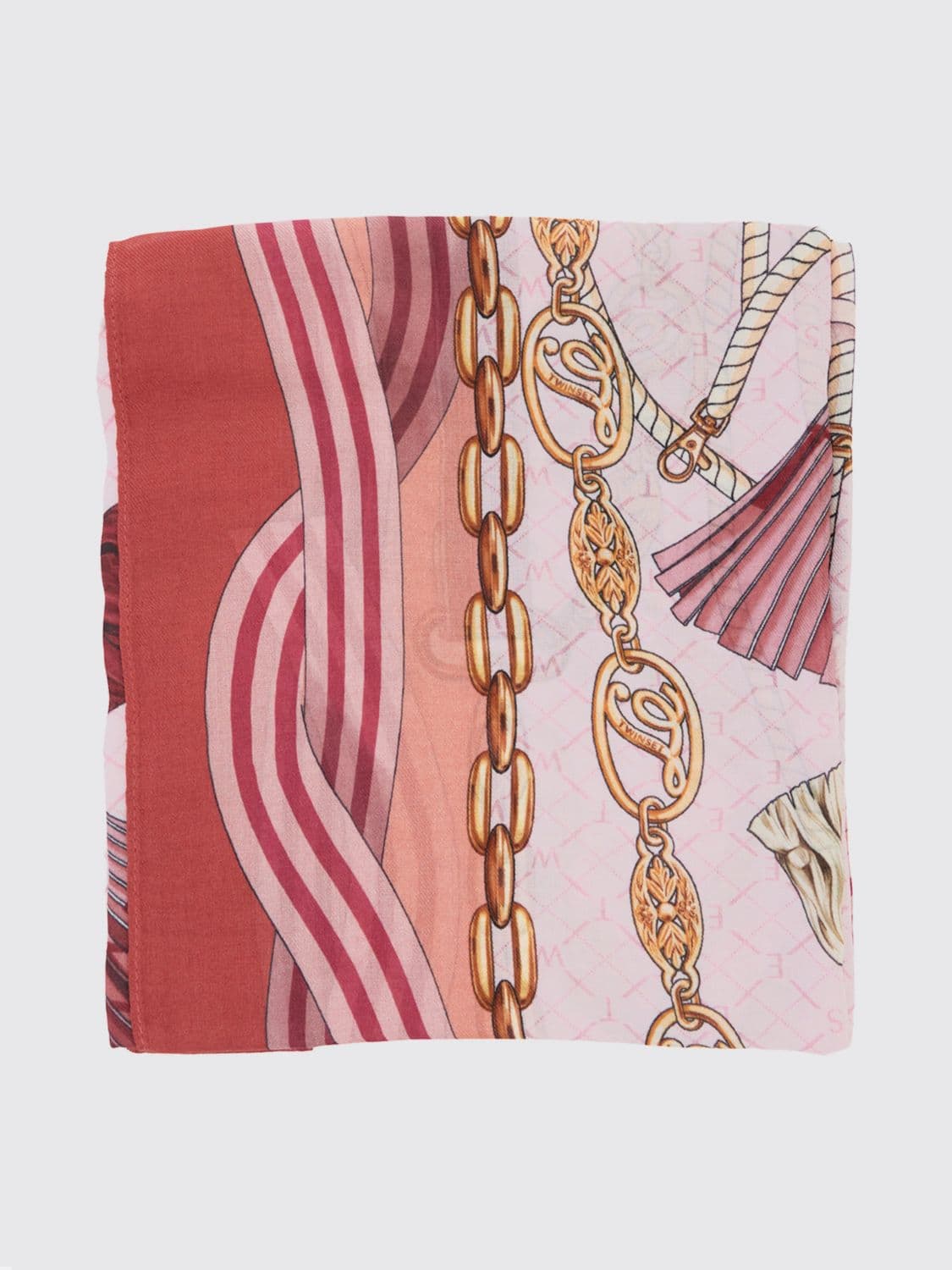 Twinset Square Modal Foulard with All-Over Graphic and Logo Print · OS