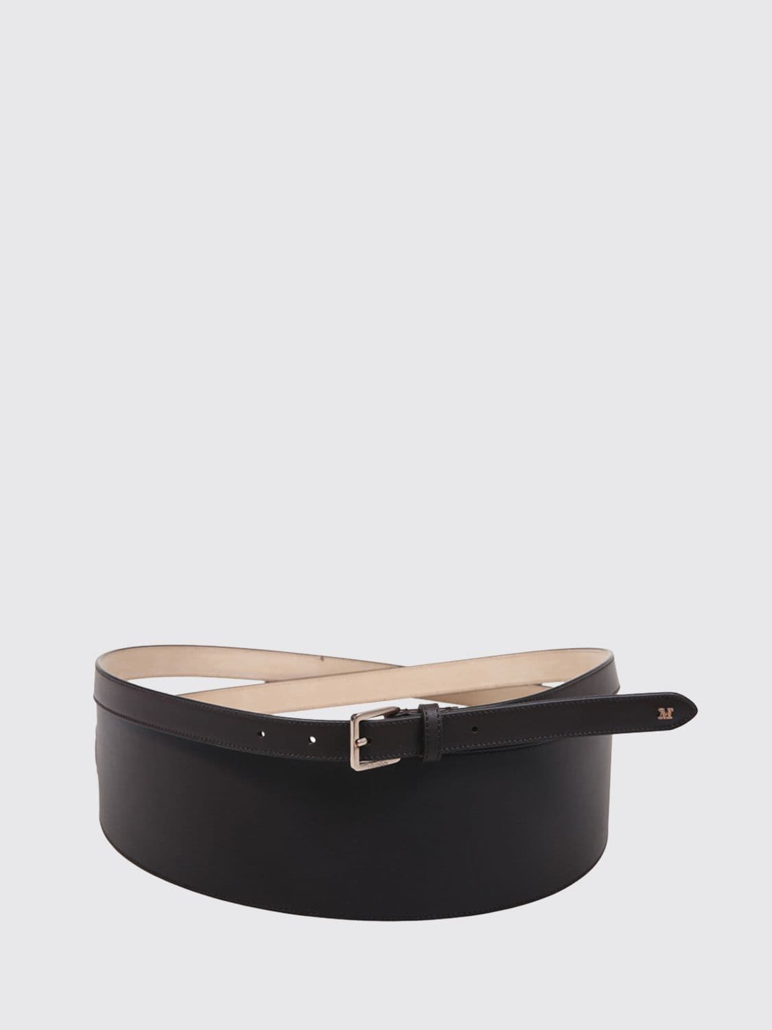 Max Mara Belt in Fine Smooth Calf Leather with Metal Buckle