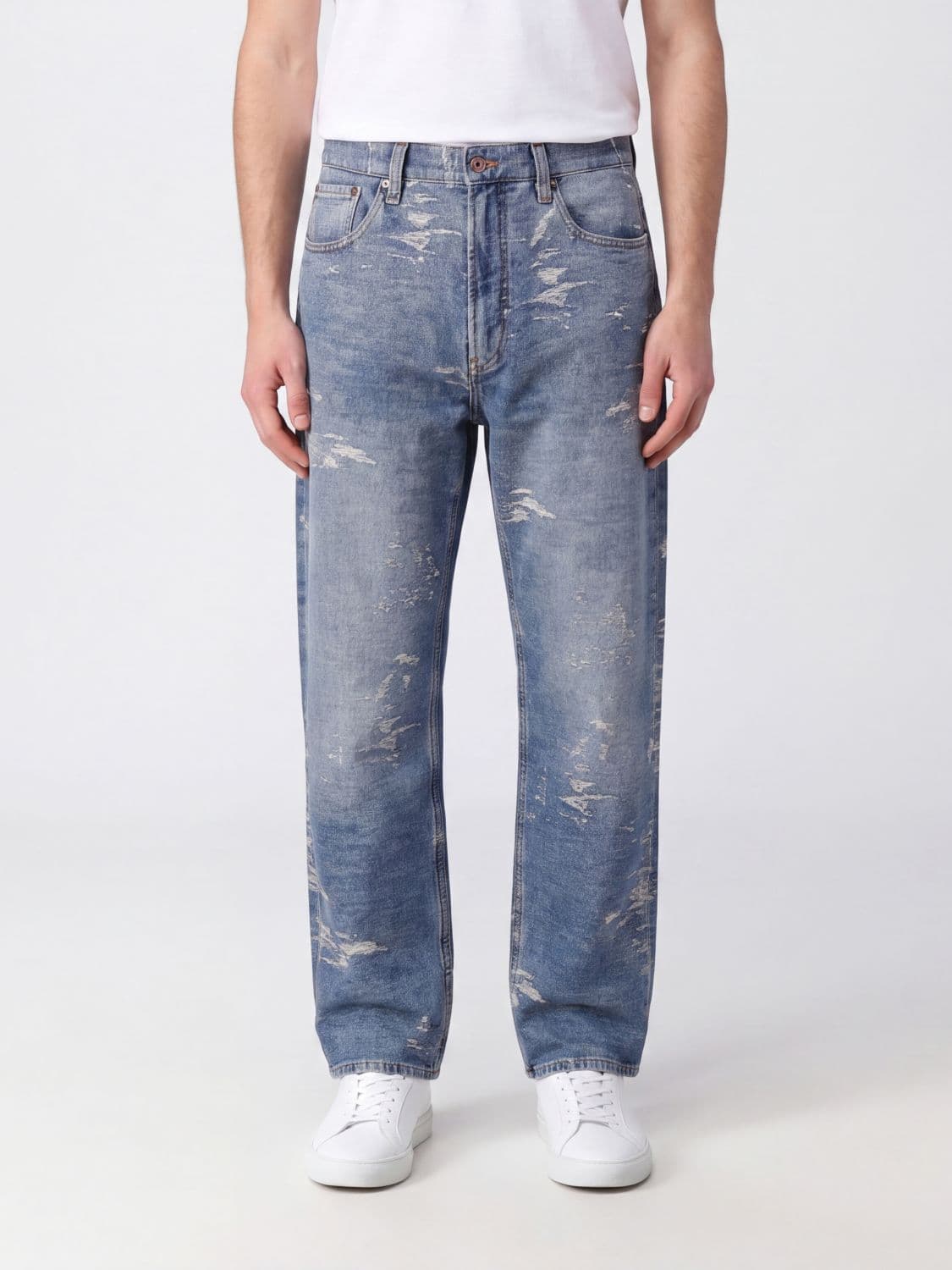 Emporio Armani Wide-Leg Denim Jeans with Eagle Logo