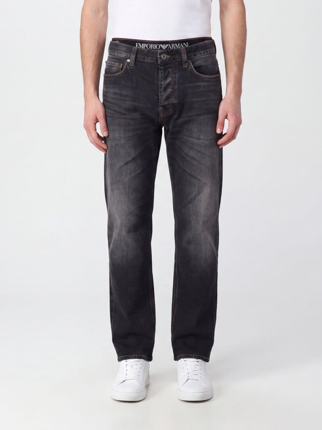 Emporio Armani Mid-Rise Straight-Fit Jeans in Cotton Denim