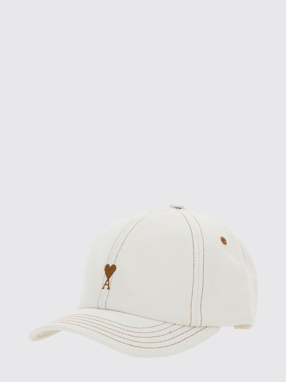 Ami Paris Cotton Baseball Cap with Embroidered Ami de Caur Logo