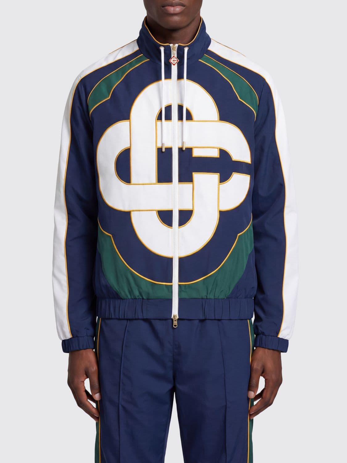 Casablanca Lightweight High-Neck Bomber Jacket with Printed Logo