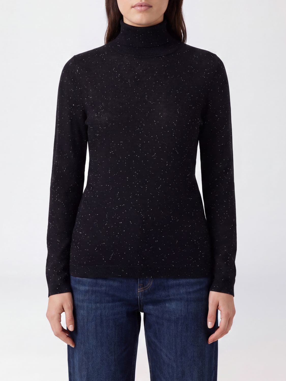Fabiana Filippi Sequin-Embroidered Slim Fit Wool Turtleneck Jumper
