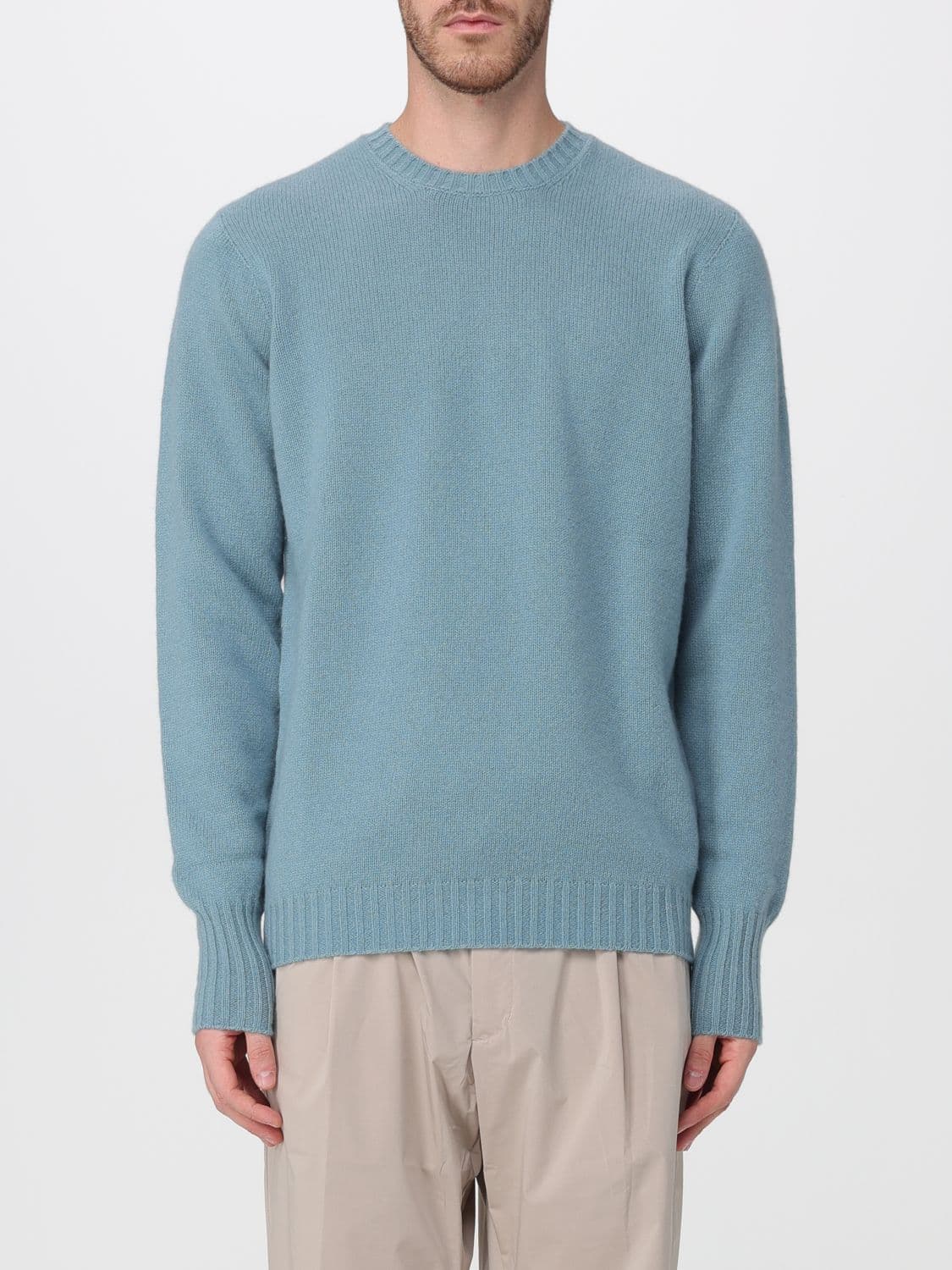 Drumohr Long-Sleeved Crewneck Jumper in Pure 100% Fine Cashmere